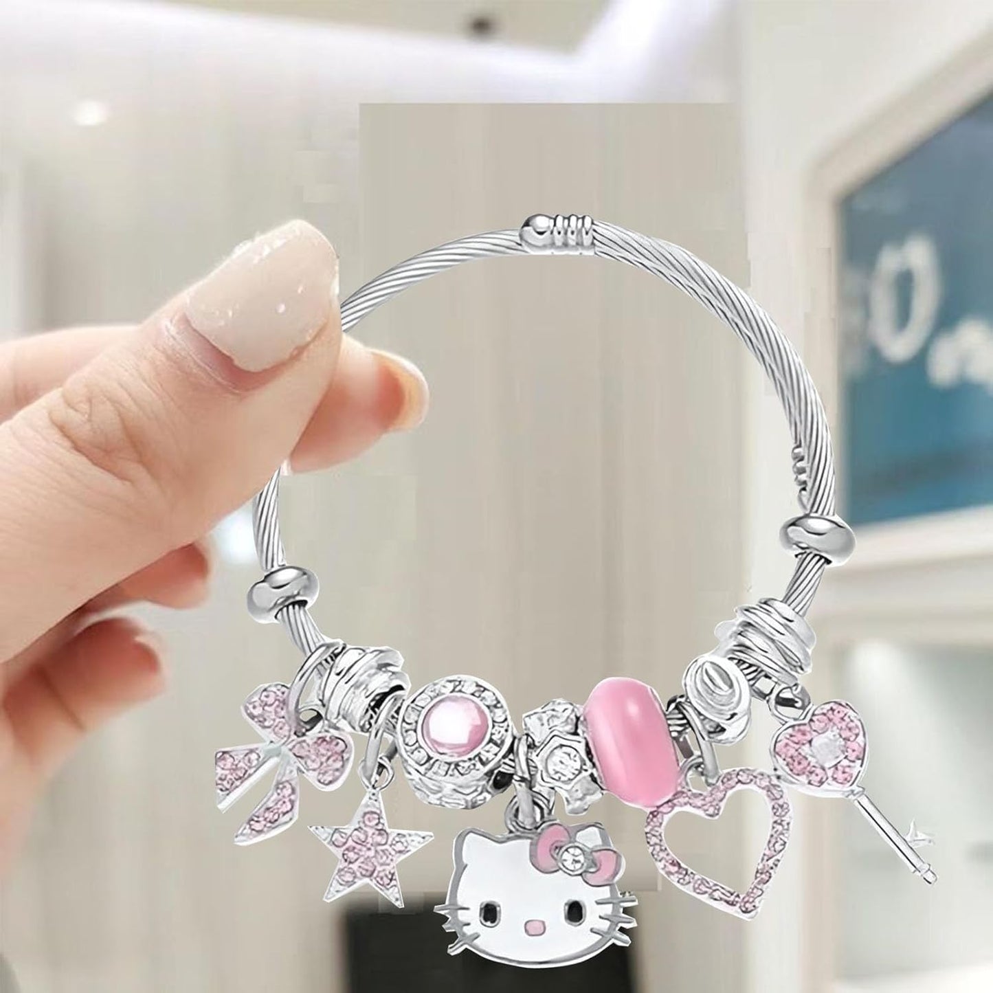 Stainless Steel Anime Cute Charm Bracelet