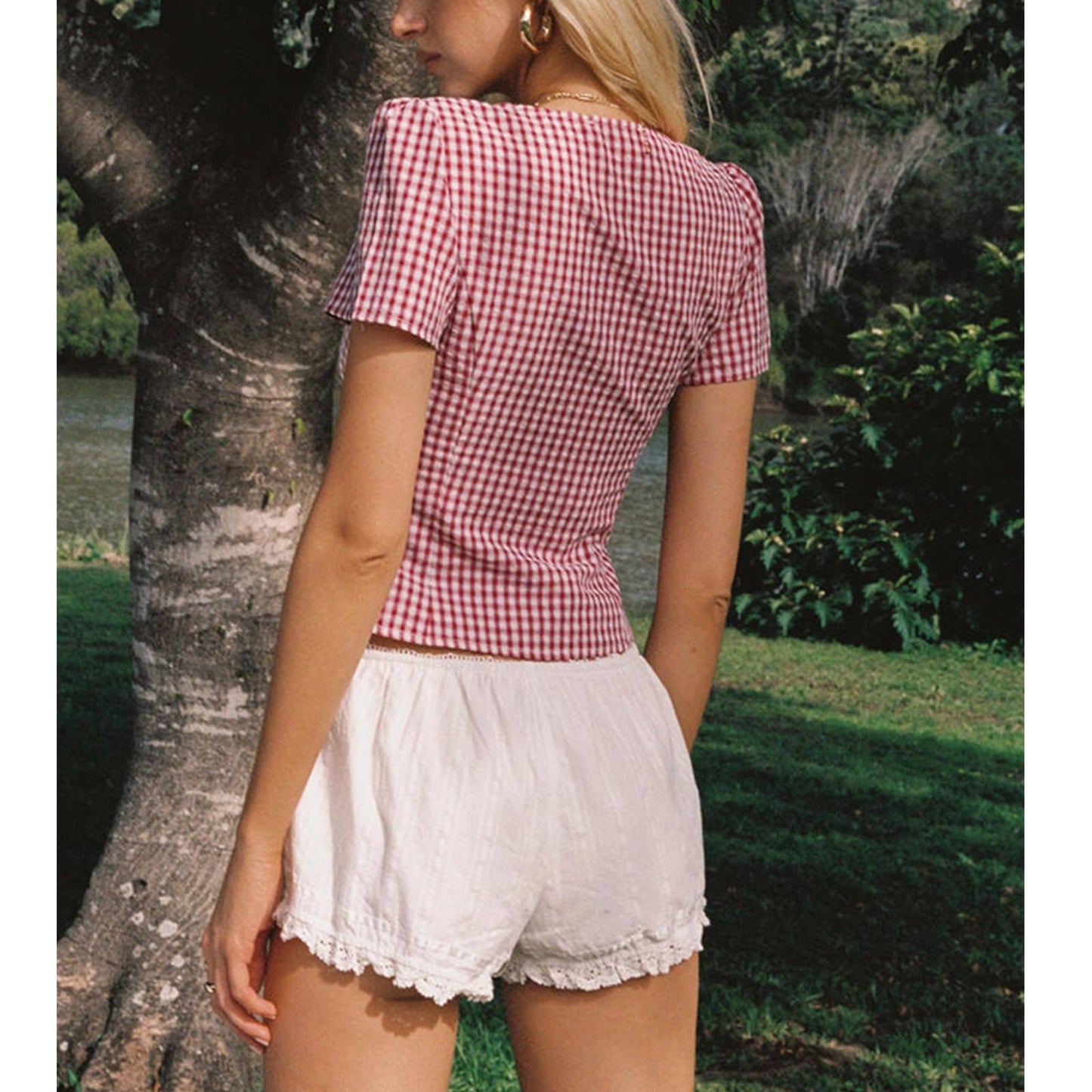 Women Y2k Coquette Button Down Shirt Cute Button Up Cap Sleeve V Neck Preppy Slim Fit Summer 90s Crop Top Blouse