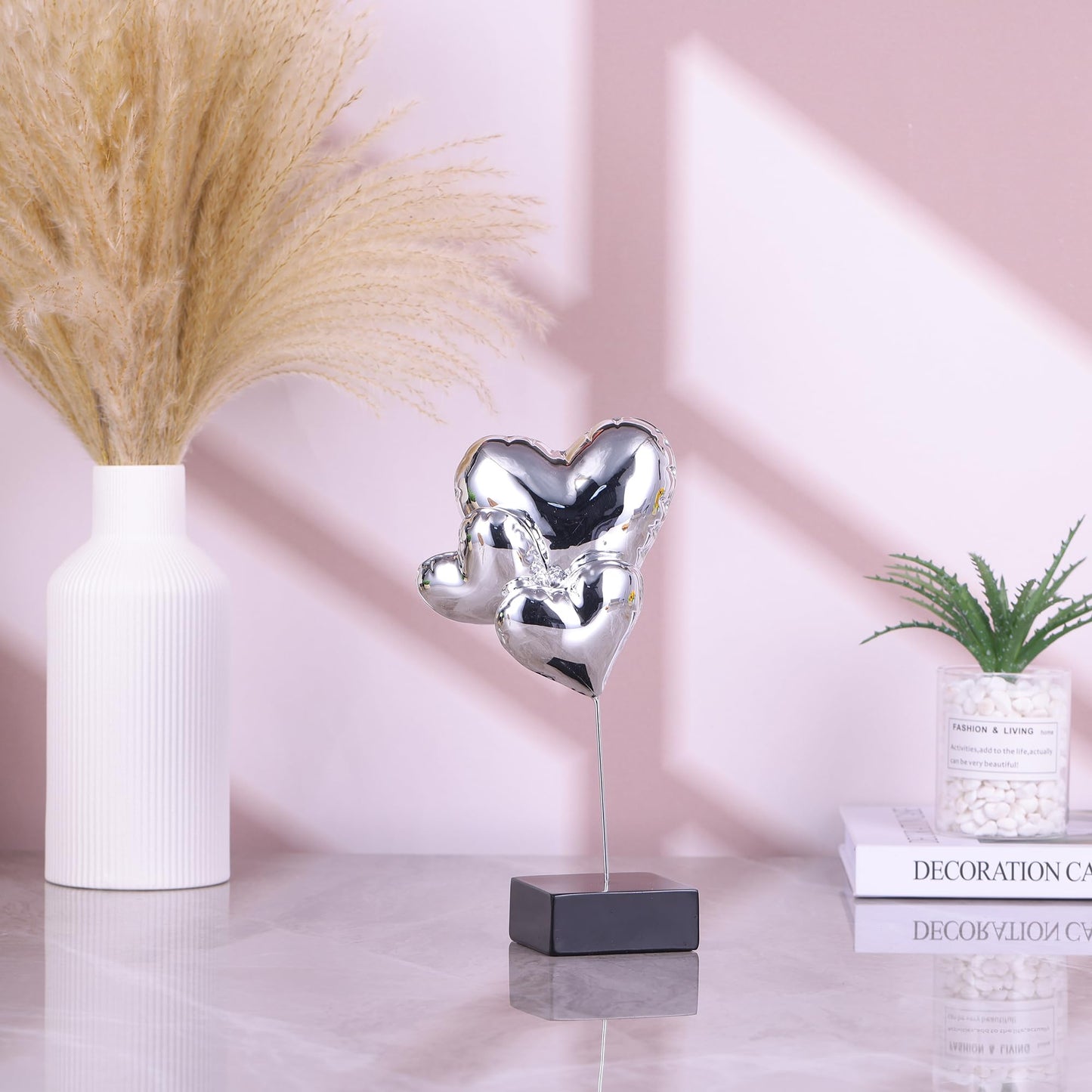 Heart Decor Love Statue Modern Figurines