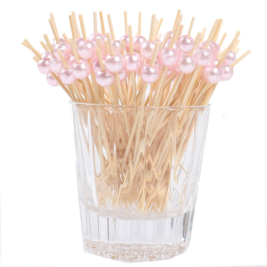 Pearl Cocktail Picks – 4.7" Bamboo Toothpicks for Appetizers, Drinks & Charcuterie 200PCS