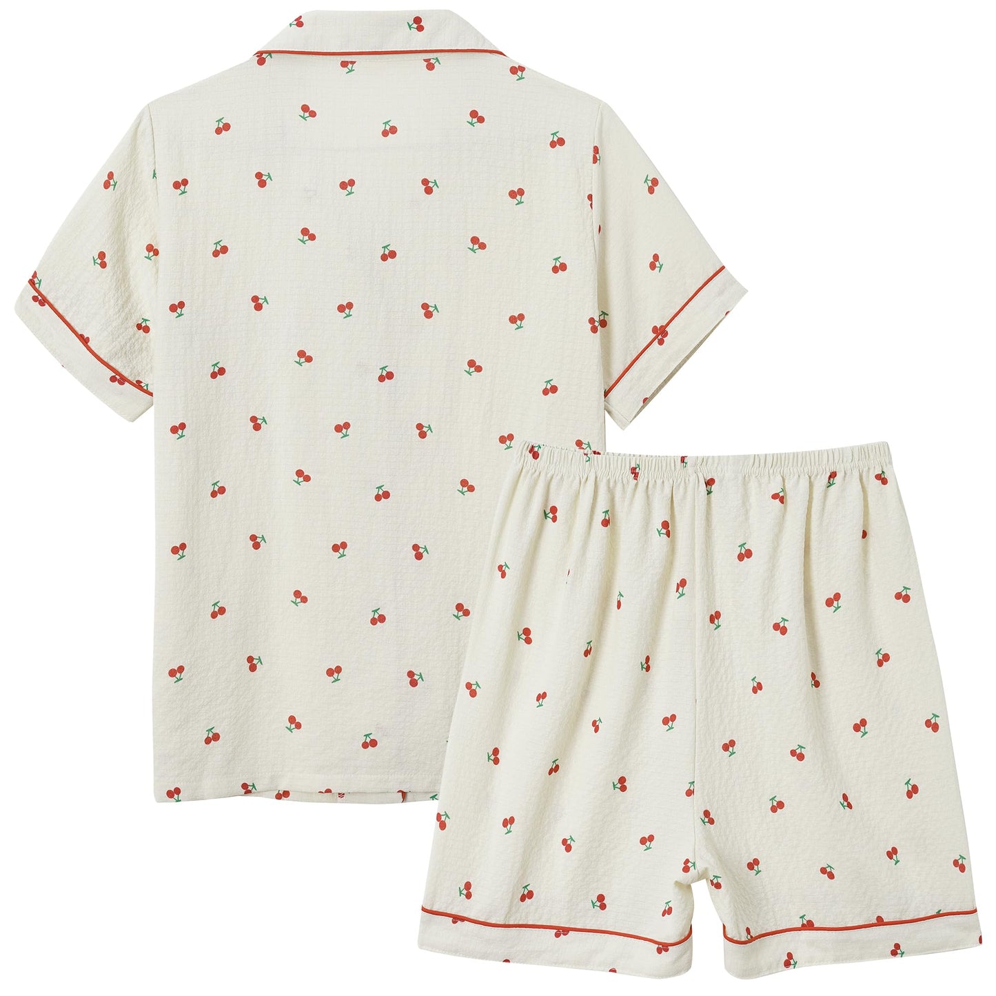 Girls Button Down Sleepwear Short Sleeve With Shorts 2PCS Pajama Sets