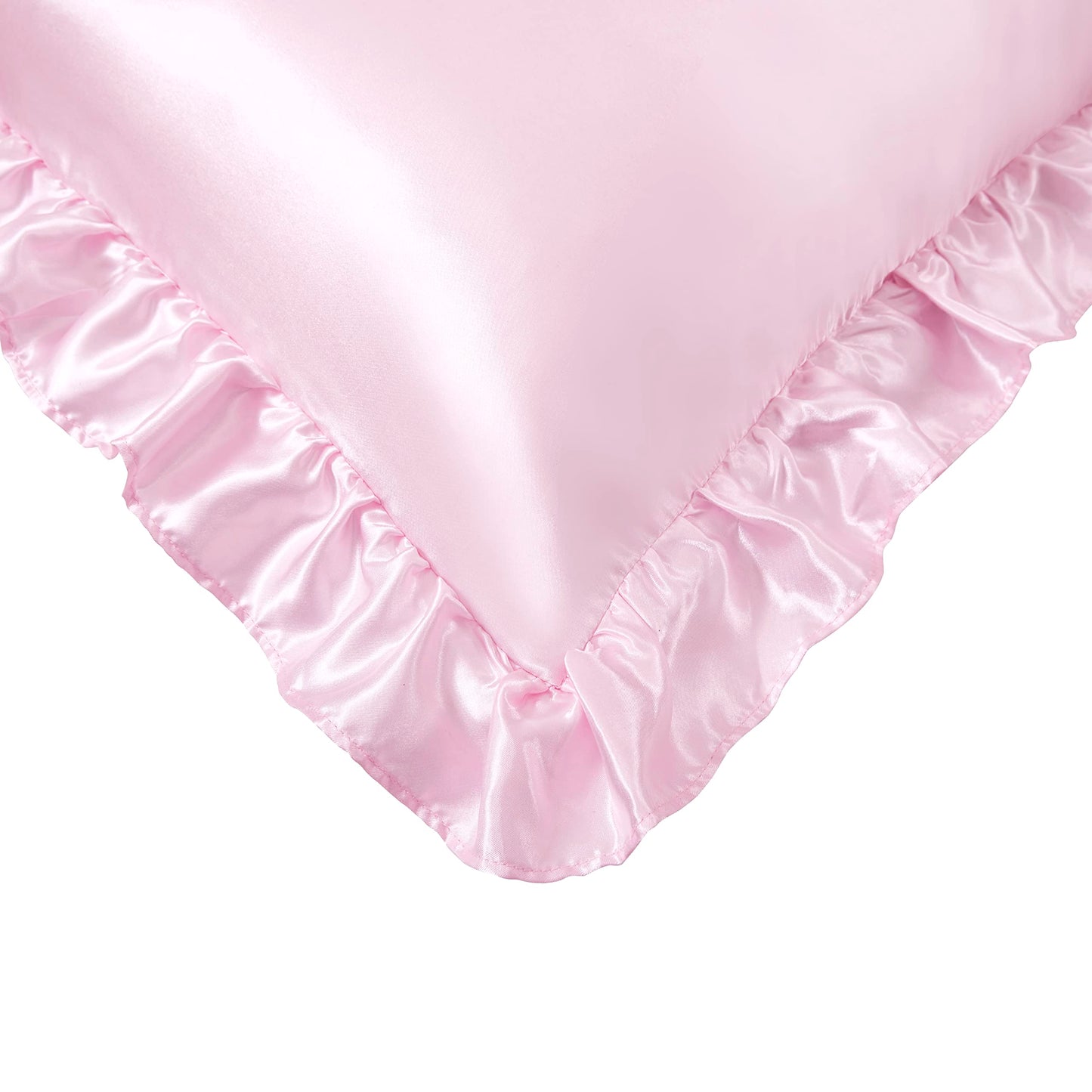 Princess Silky Satin Ruffled Pillow Cases Room Decoration