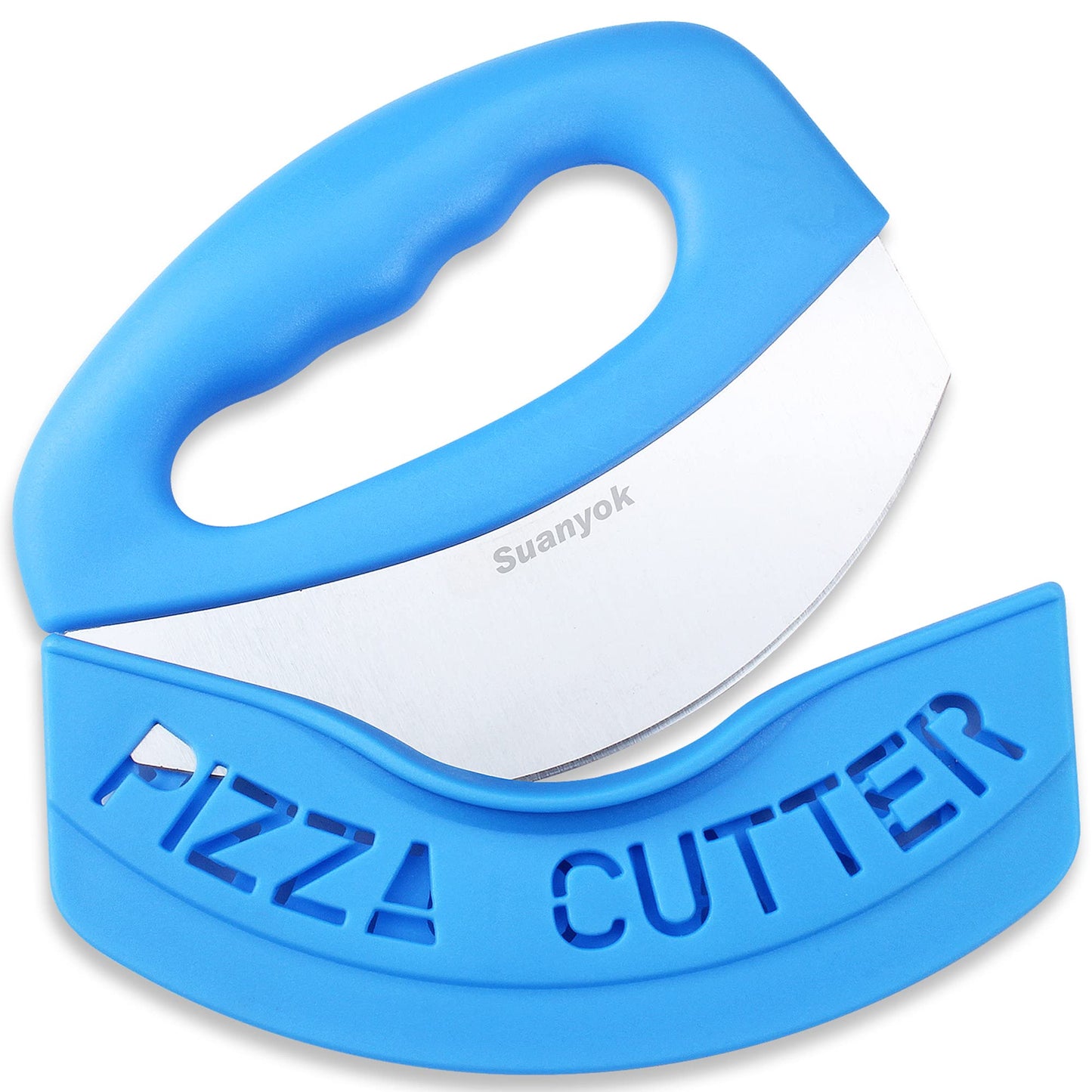 Premium Pizza Cutter Food Chopper-Super Sharp Blade Stainless Steel Pizza Cutter with Protective Sheath Multi Function Pizza Knife