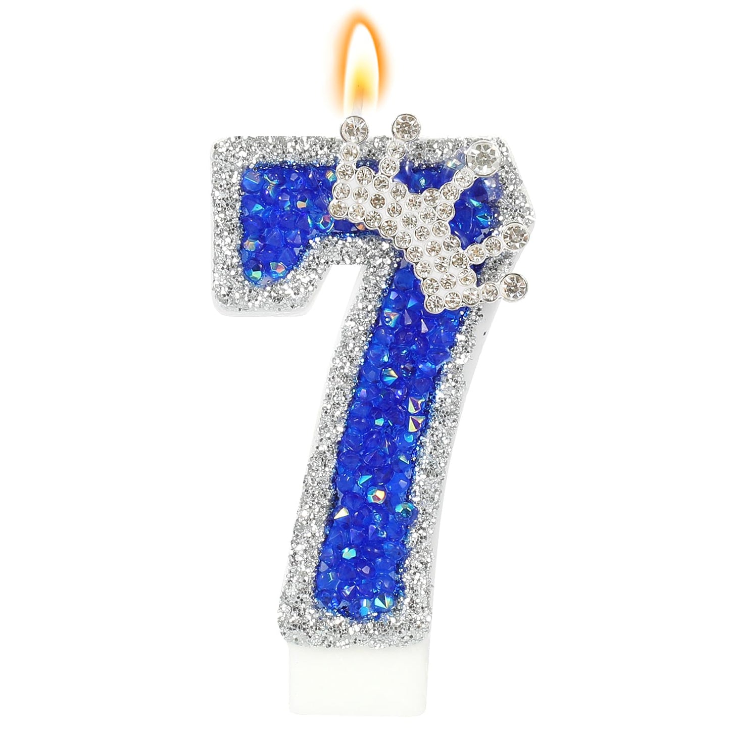 Glitter Birthday Number Candles, Crown Birthday Candles for Cake