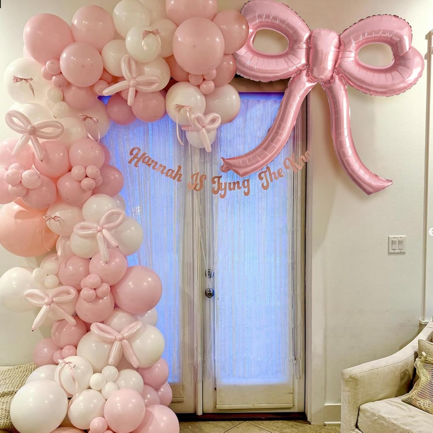 Pink Bow Balloons - Giant Foil Balloon