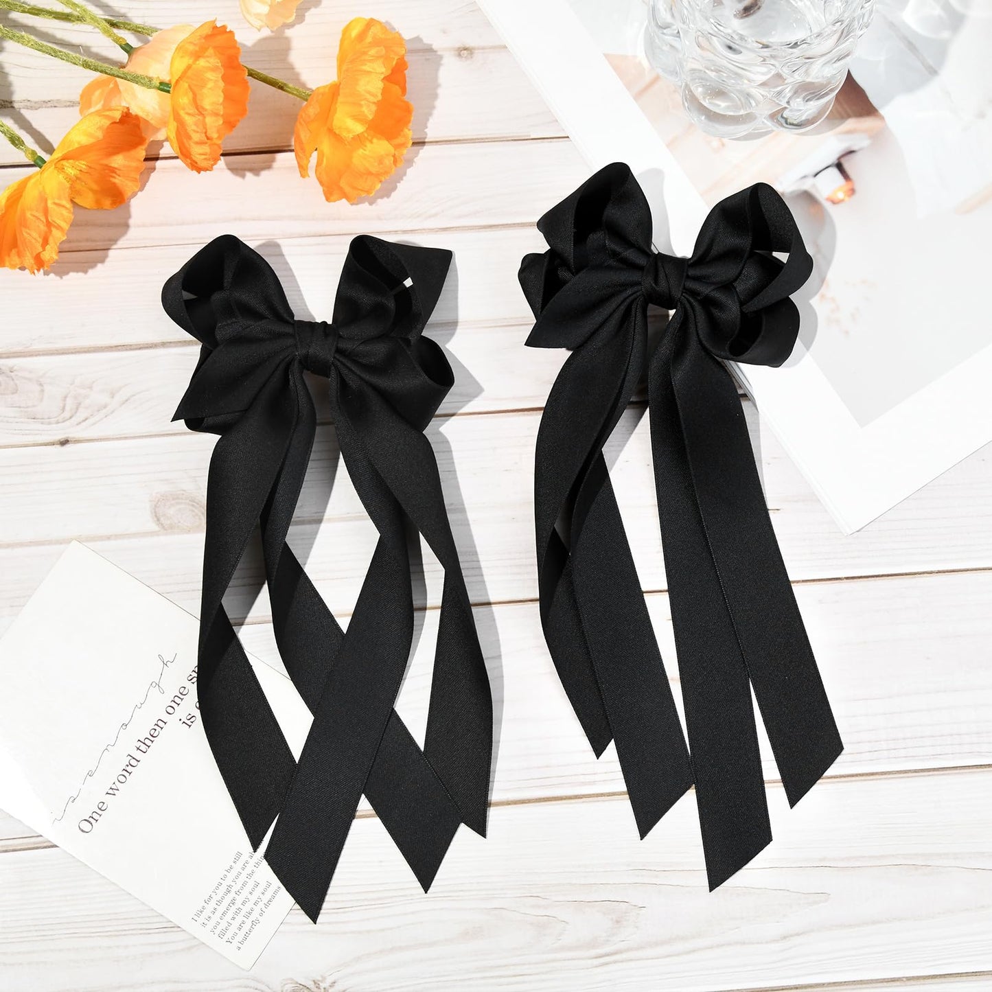 Silky Satin 2PCS Hair Bows Hair Clip - Holder Accessories Slides Metal Clips Hair Bow