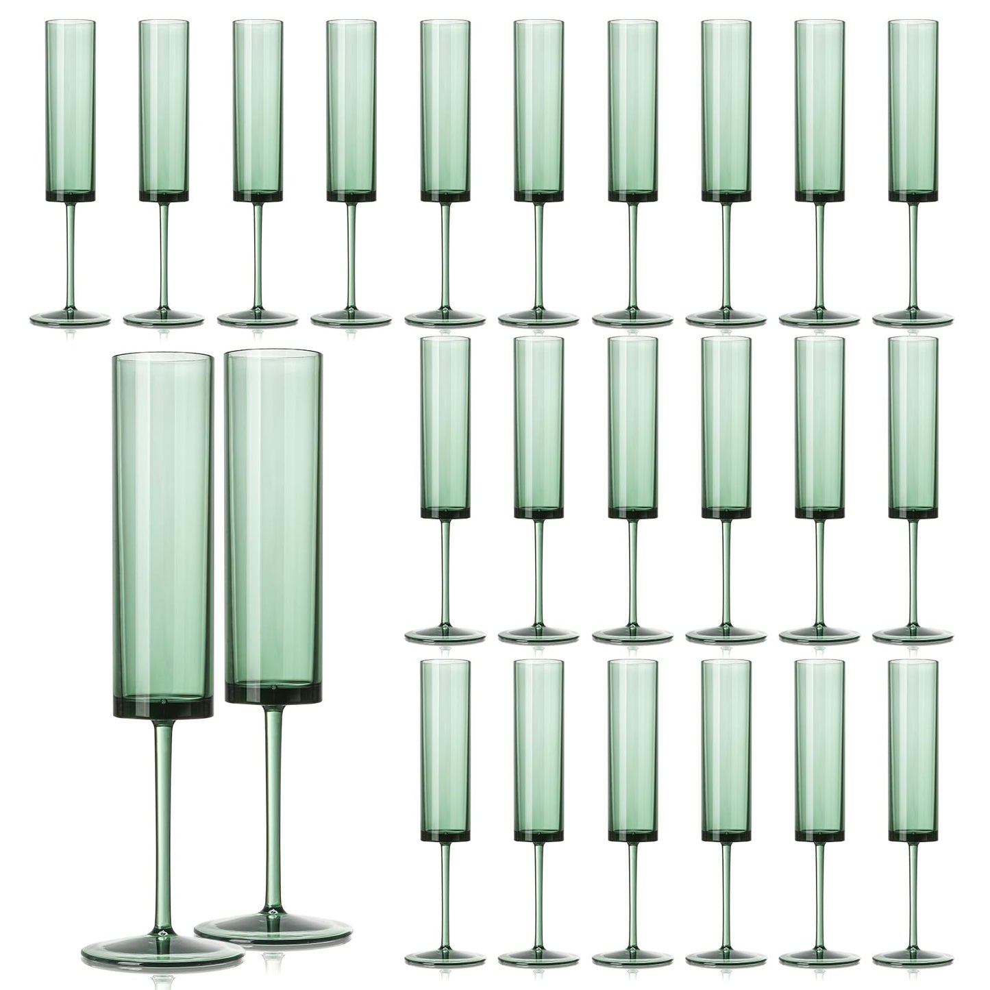 Reusable Acrylic Toasting Glasses - Stemmed Coupes Square