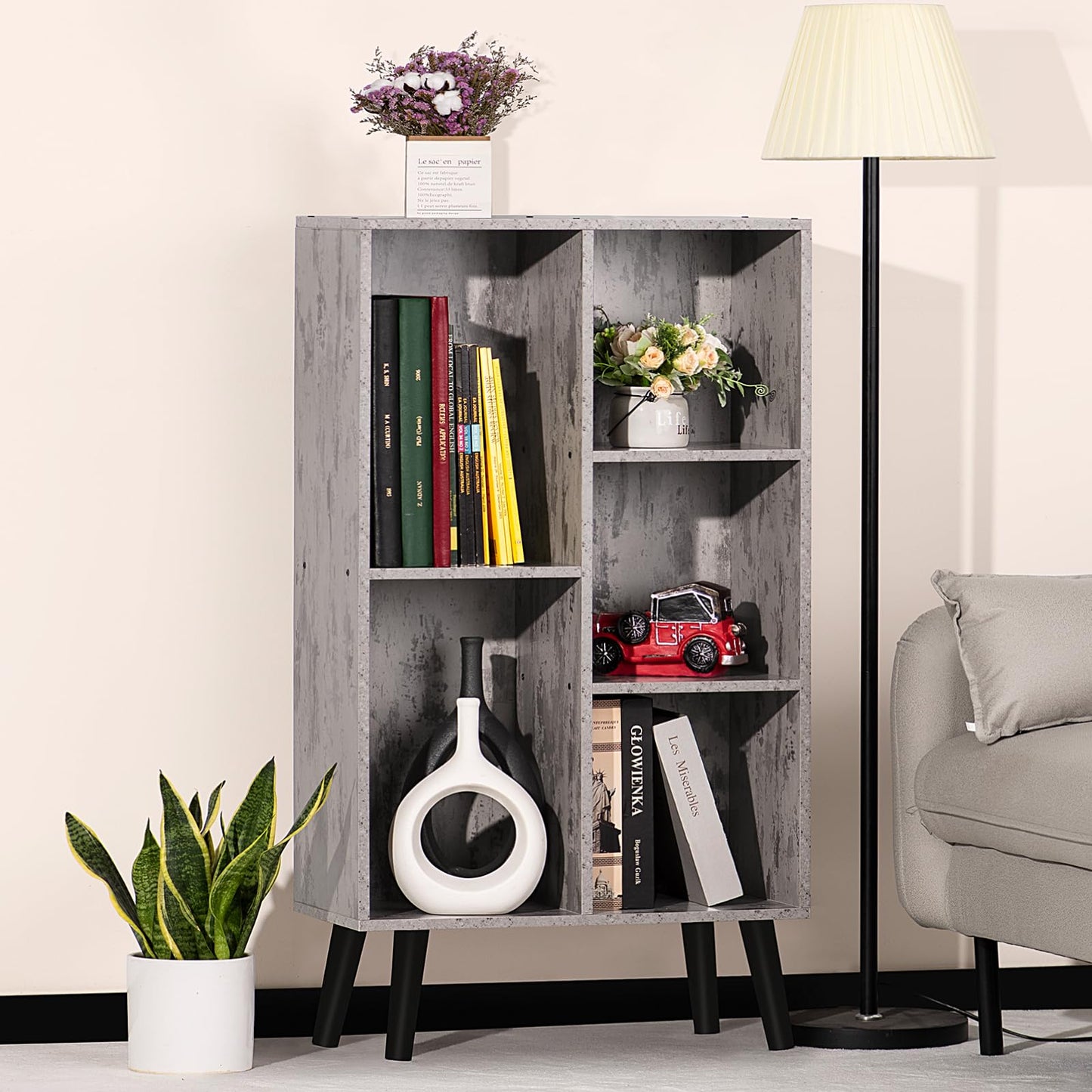 Modern Bookshelf - Large Freestanding Open