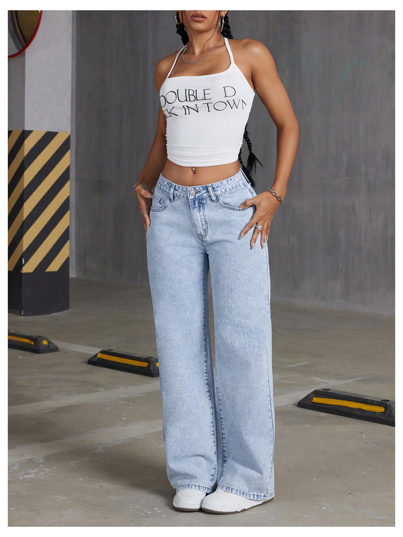 Women's Bowknot Embroidery Jeans - Y2k Straight Leg Boyfriend Denim Pants