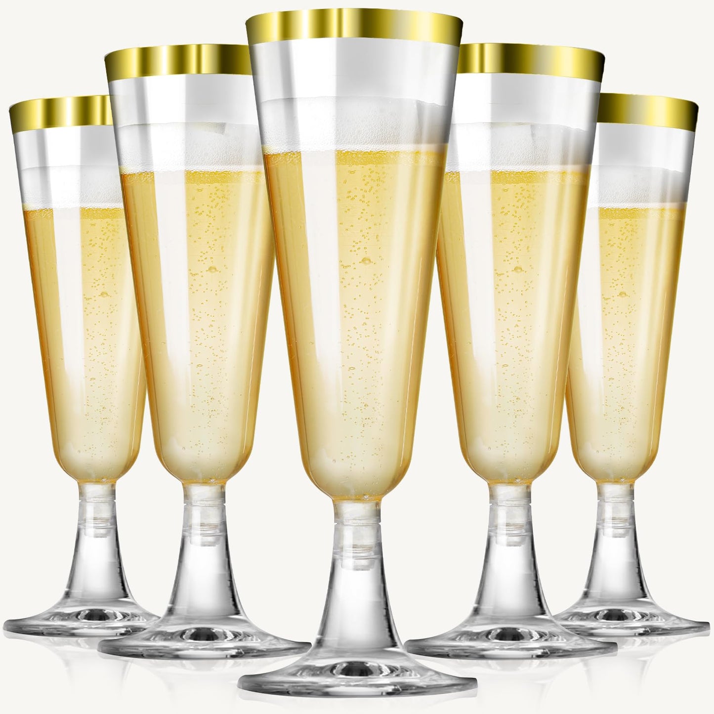 Champagne Flutes Plastic 100 Pack Disposable Mimosa Glasses