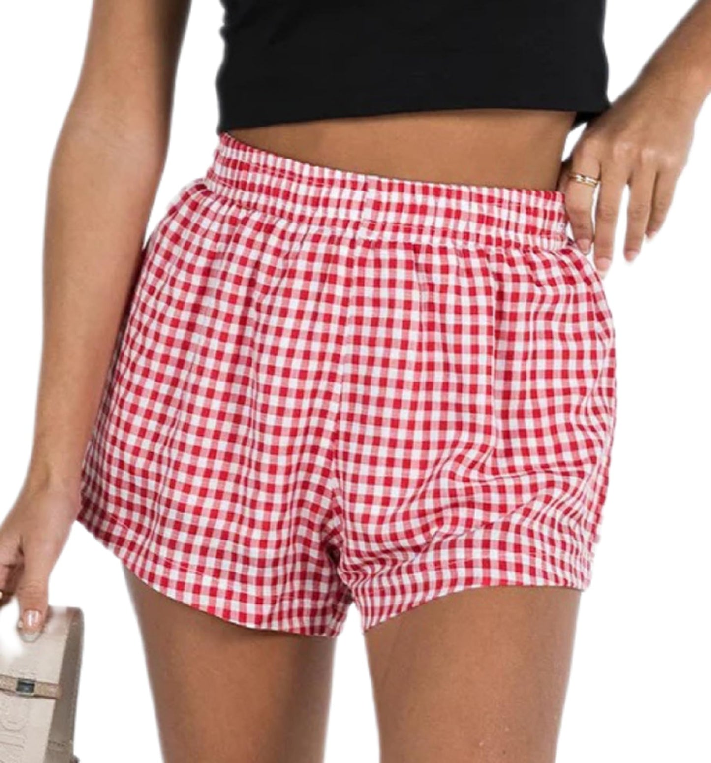 Gingham Cute Pajamas Shorts l Bottoms Elastic Boxers