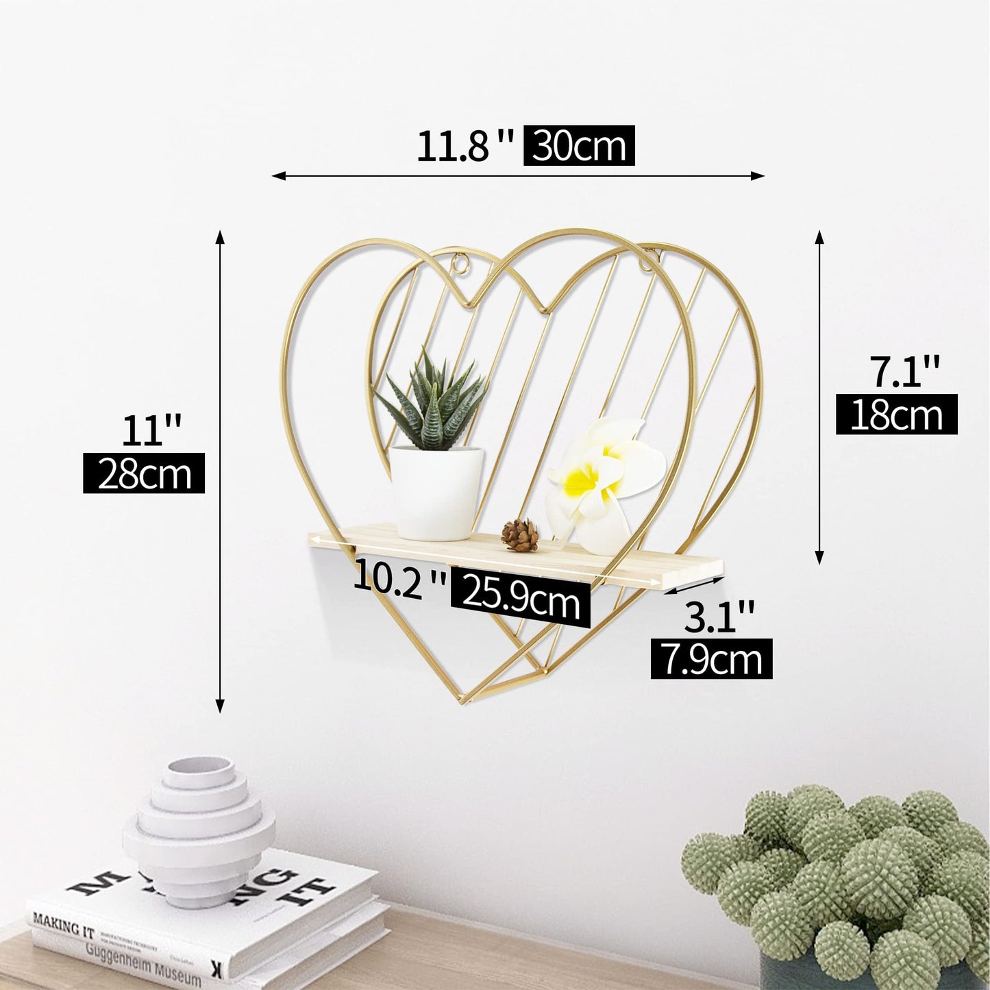 Heart-Shaped Floating Shelf – Funky Wall Organizer for Trinkets, Aesthetic Room Decor