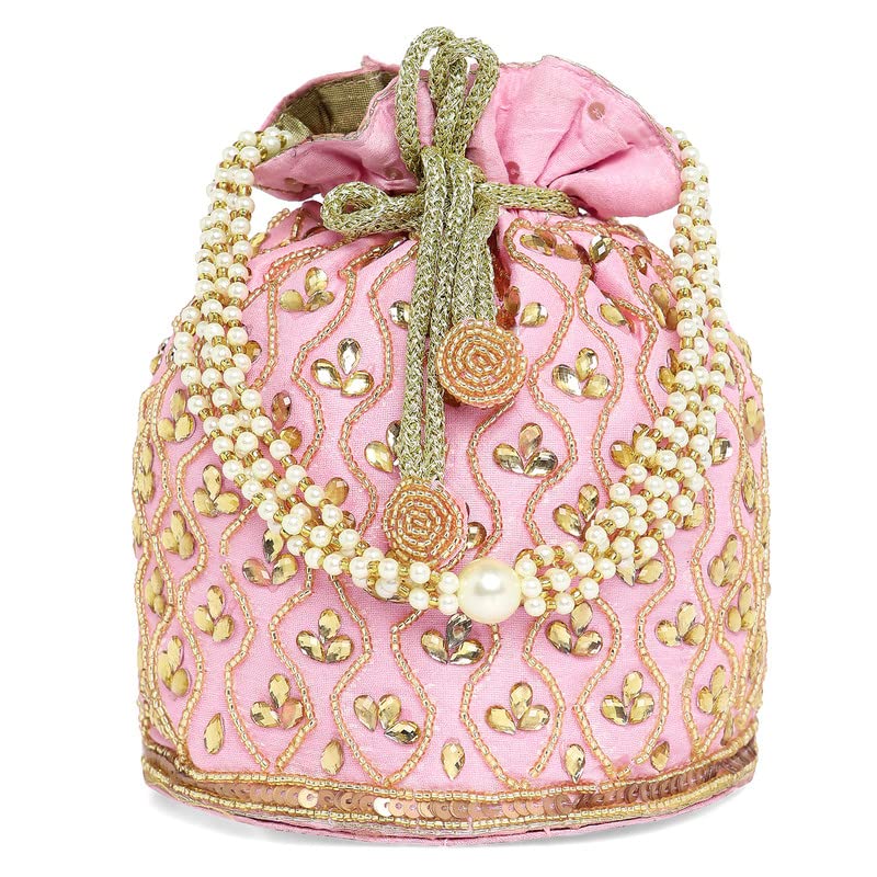 Handmade Aheli Potli Bag – Elegant Evening Wristlet & Bridal Handbag