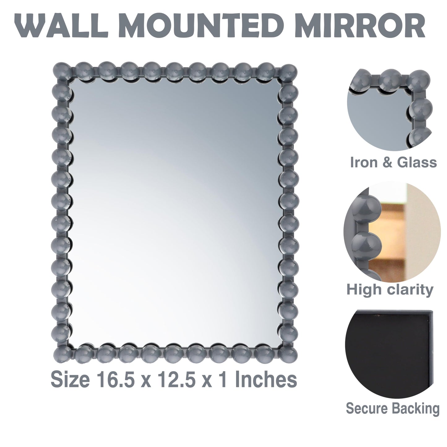 Wall Maunted Mirror, Metal Frame