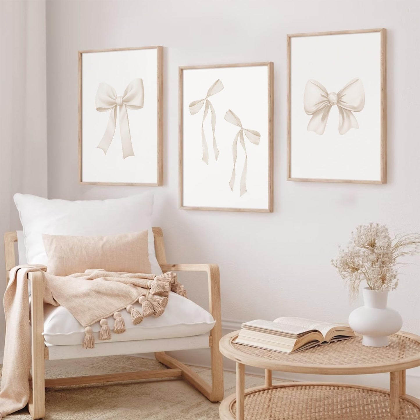 Wall Art Beige Bow Poster Prints