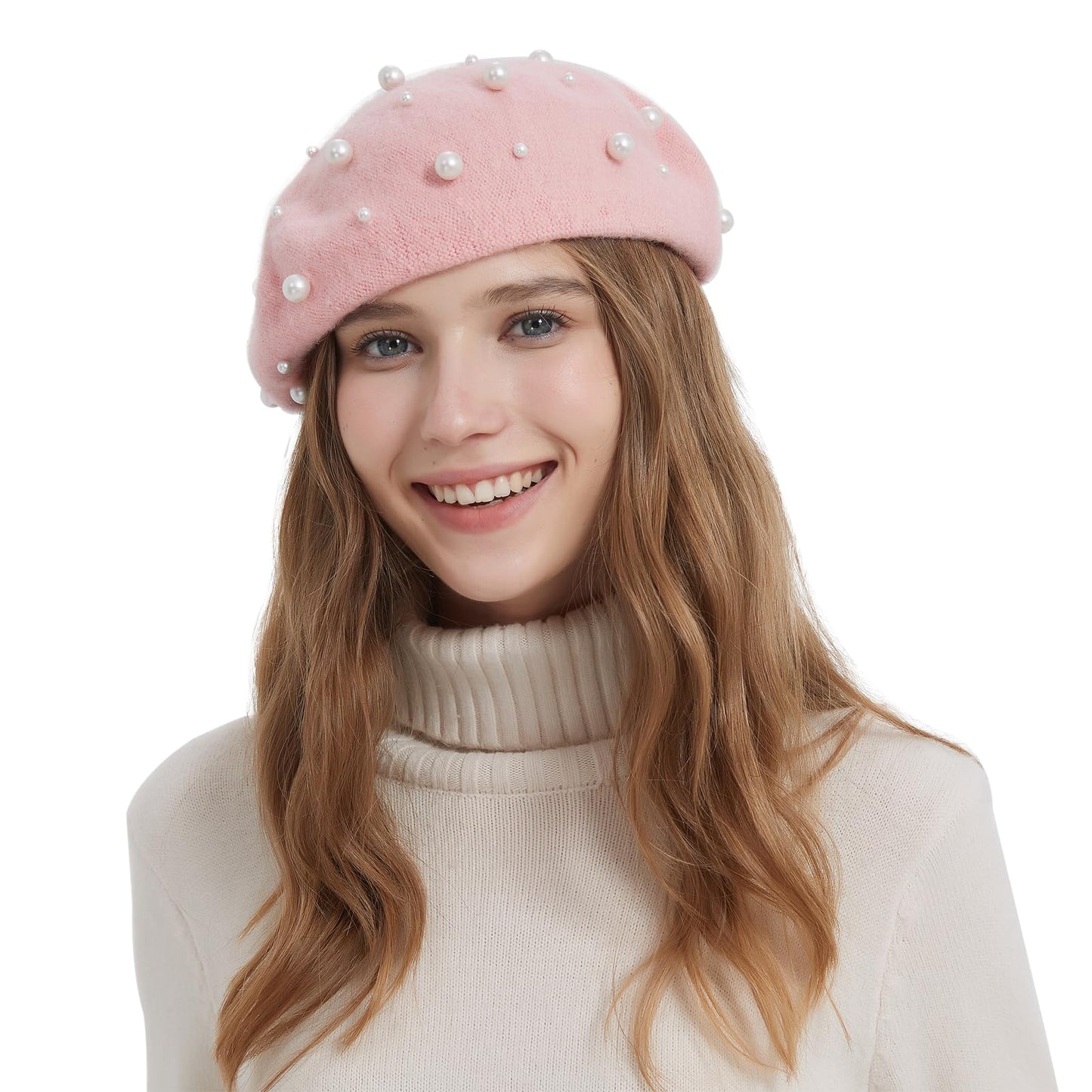 Women Pearl Beret Cap