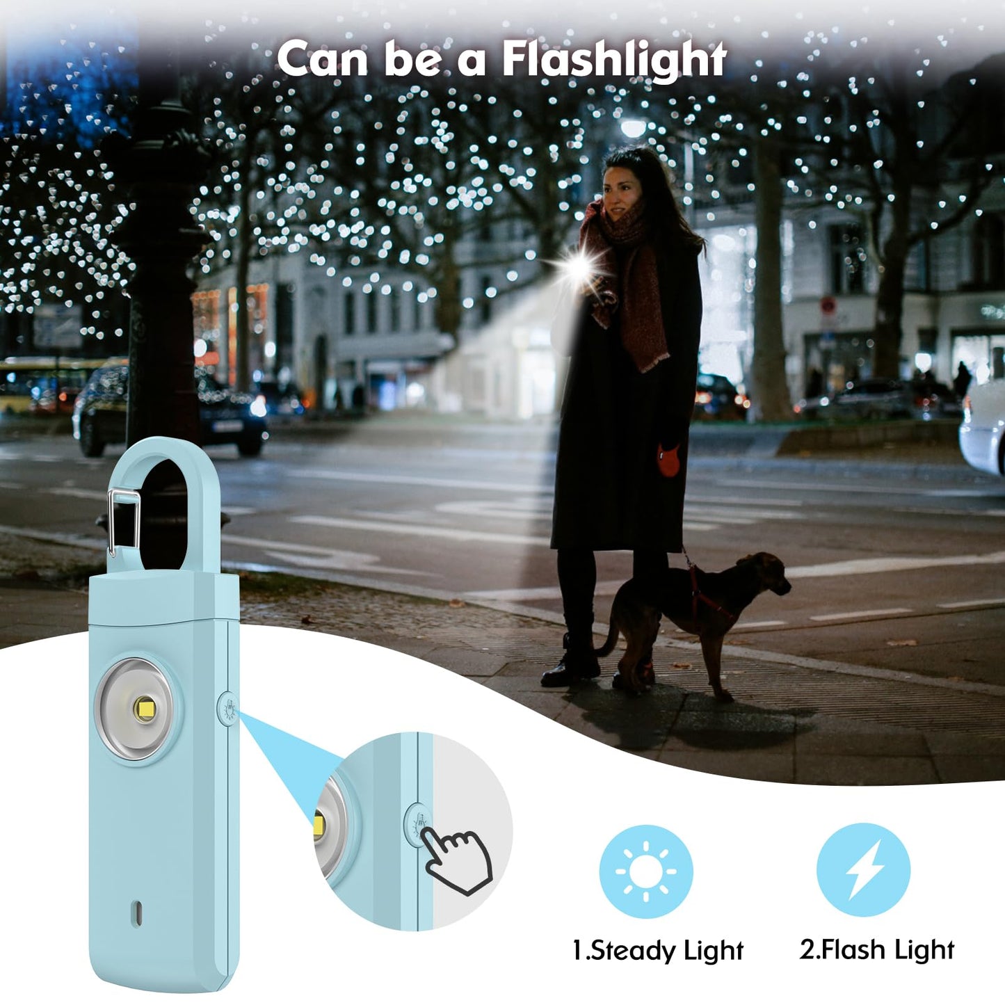 Rechargeable Personal Alarm for Women, USB Charging