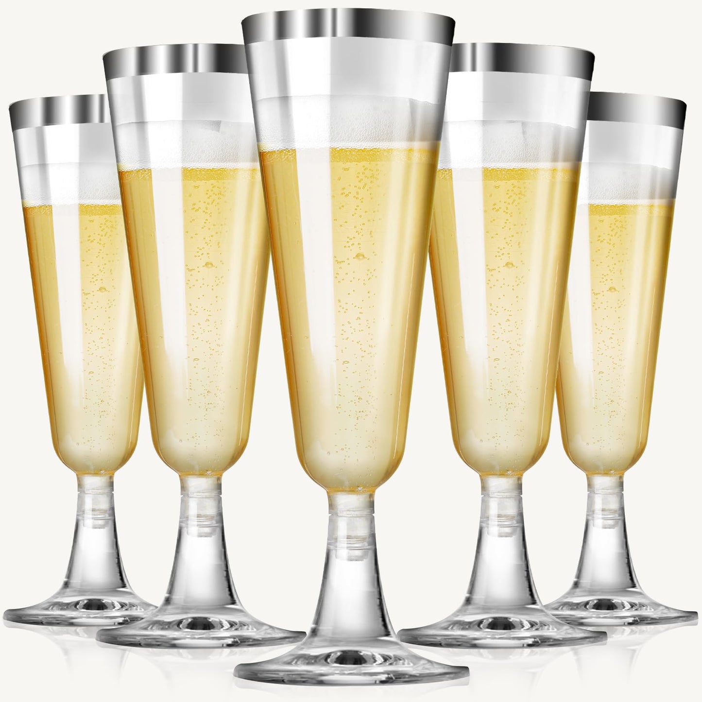 Champagne Flutes Plastic 100 Pack Disposable Mimosa Glasses