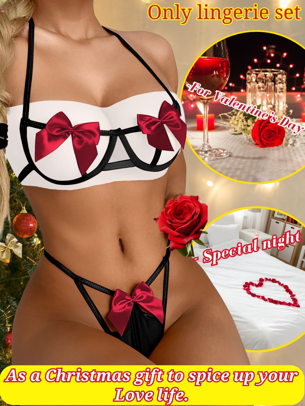 Present Bow Lingerie Set – Sexy Christmas, Valentine’s & Anniversary Outfit