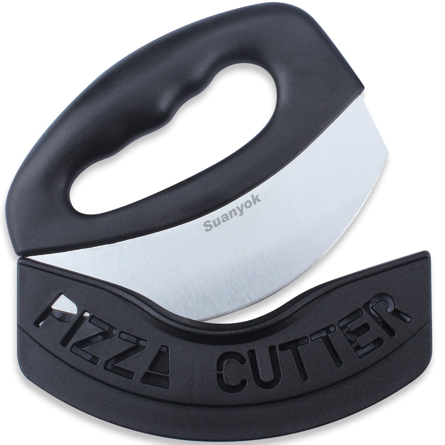 Premium Pizza Cutter Food Chopper-Super Sharp Blade Stainless Steel Pizza Cutter with Protective Sheath Multi Function Pizza Knife