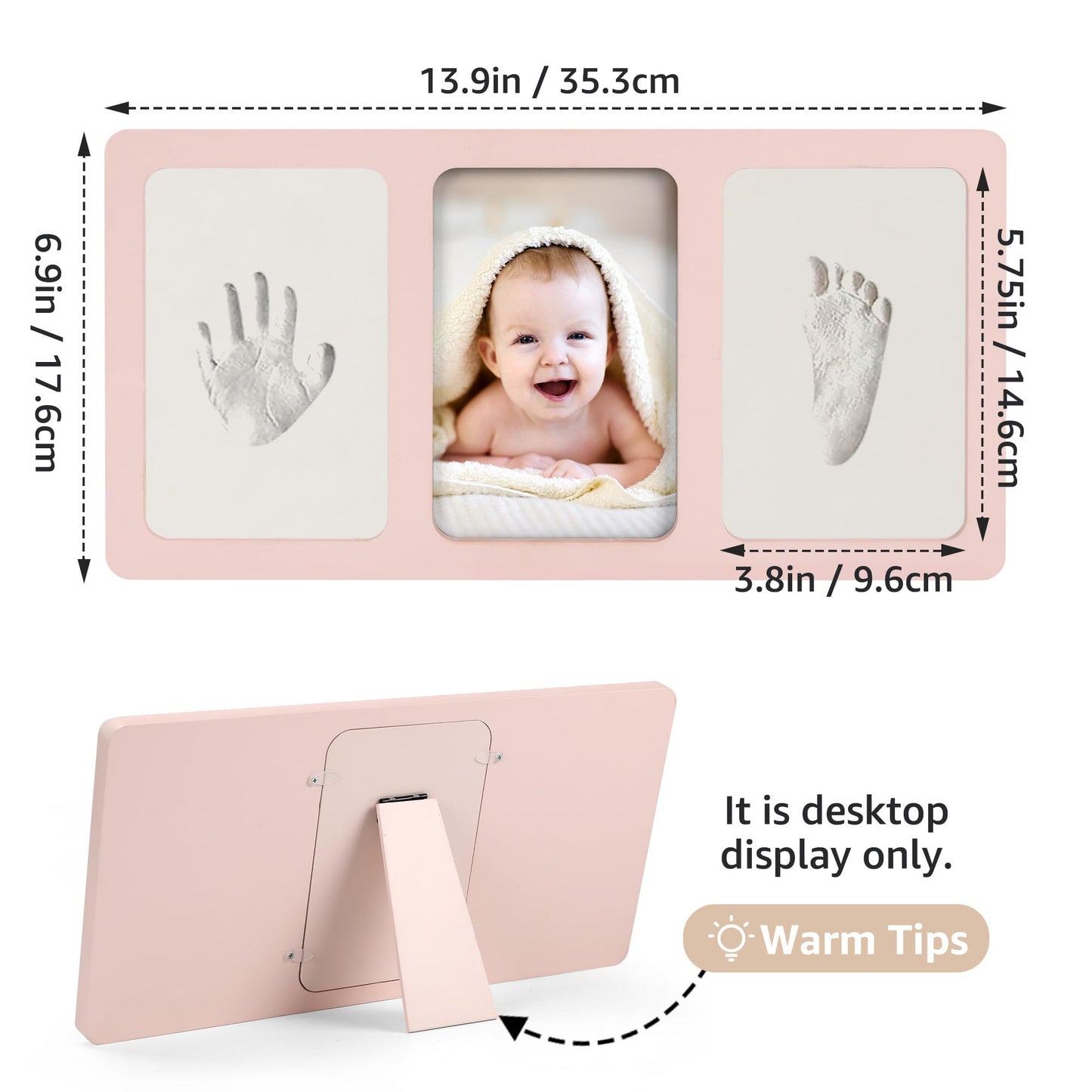 Nursery Baby Hand and Footprint Kit, 4x6 Baby Keepsake Picture Frame Handprint Kit