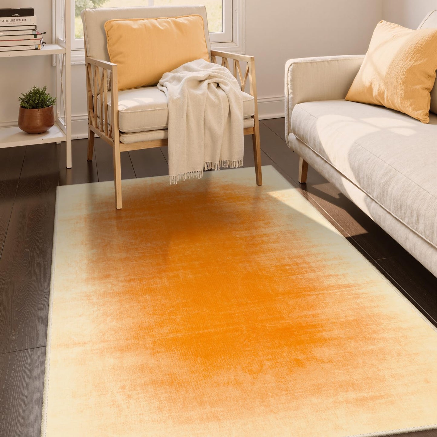 Contemporary Ombre Nursery Rug Washable Non-Slip