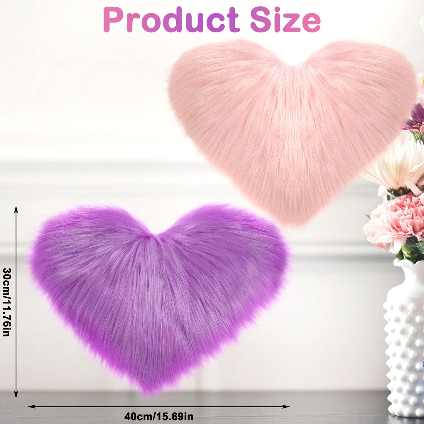 Heart Shaped Rug Faux Room Fluffy Carpe