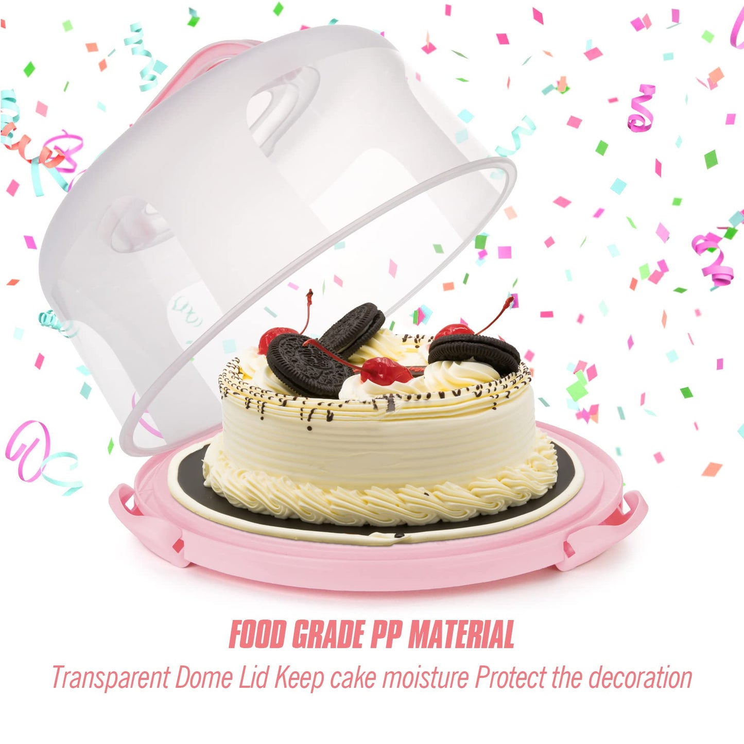 Plastic Cake Carrier with Handle 10in Cake Holder Cake Stand with Lid