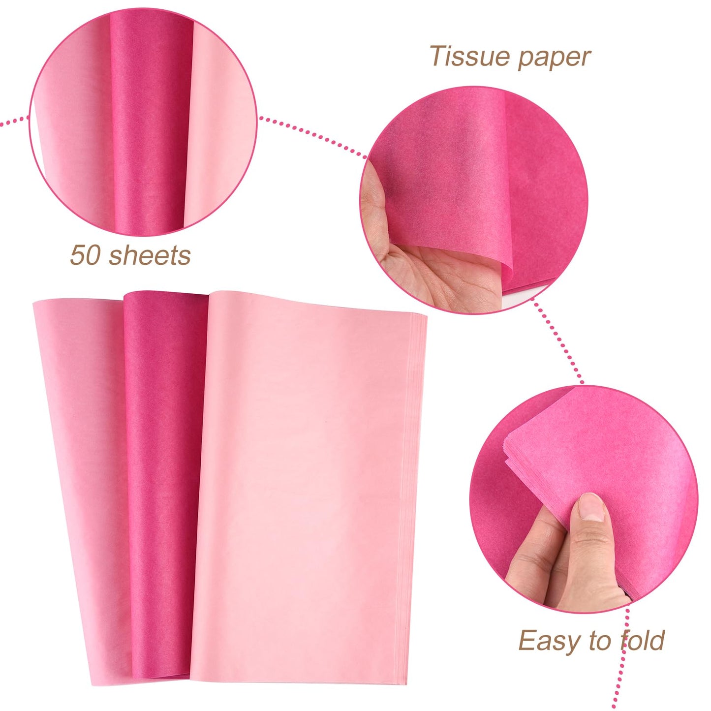 Sheets Mixed 50 Tissue Paper for Gift Wrapping and Crafts