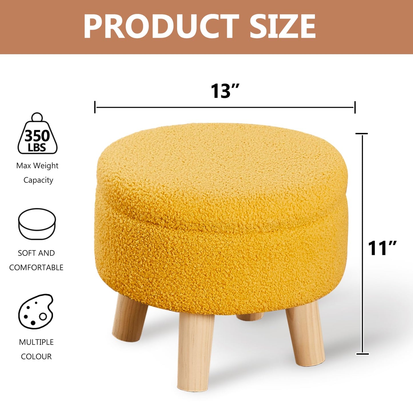 Round Footrest with Soft Padded Seat,