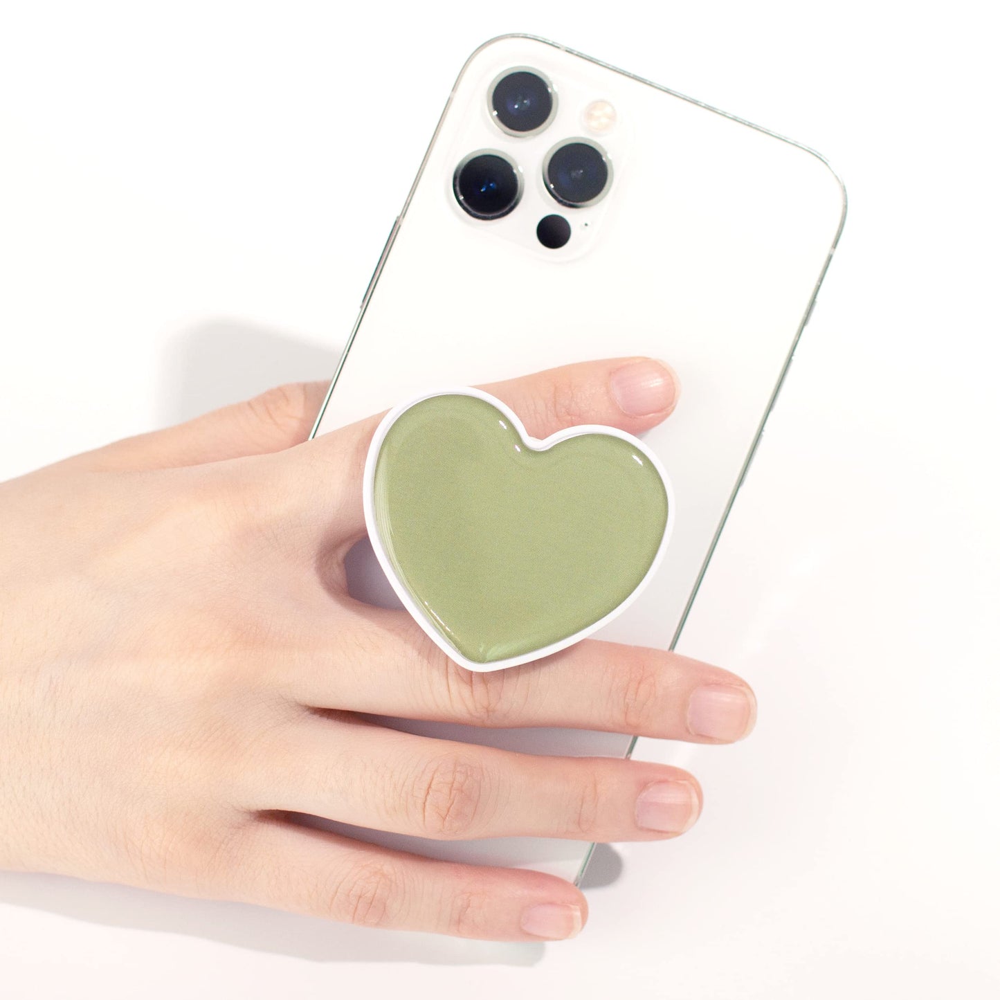 Cute Solid Color Heart Shape Collapsible Mobile Phone Grip Stand Holder for Smartphone Tablet Cell Phone Accessory