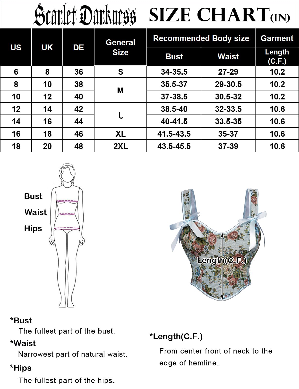 Corset Tops for Women Sweetheart Neckline Floral Corset with Zipper Size 6-18