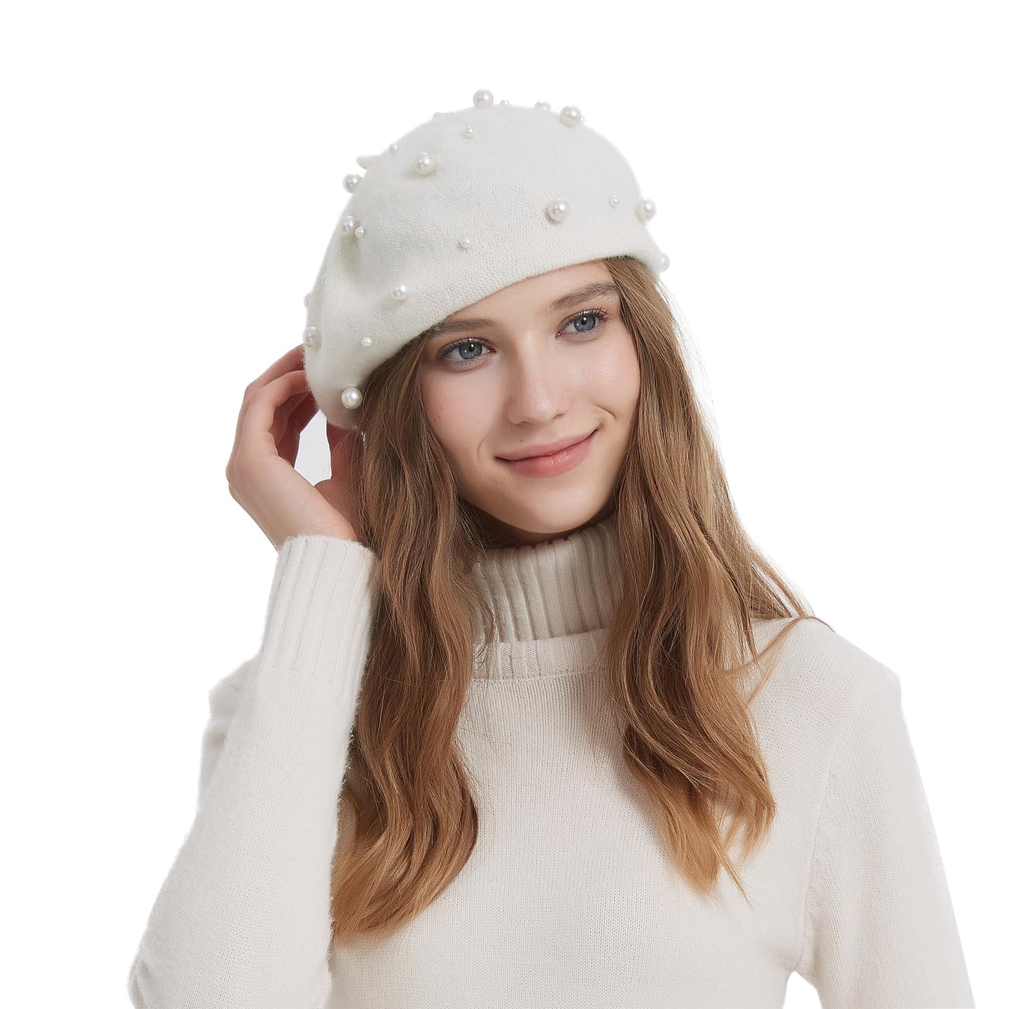 Women Pearl Beret Cap