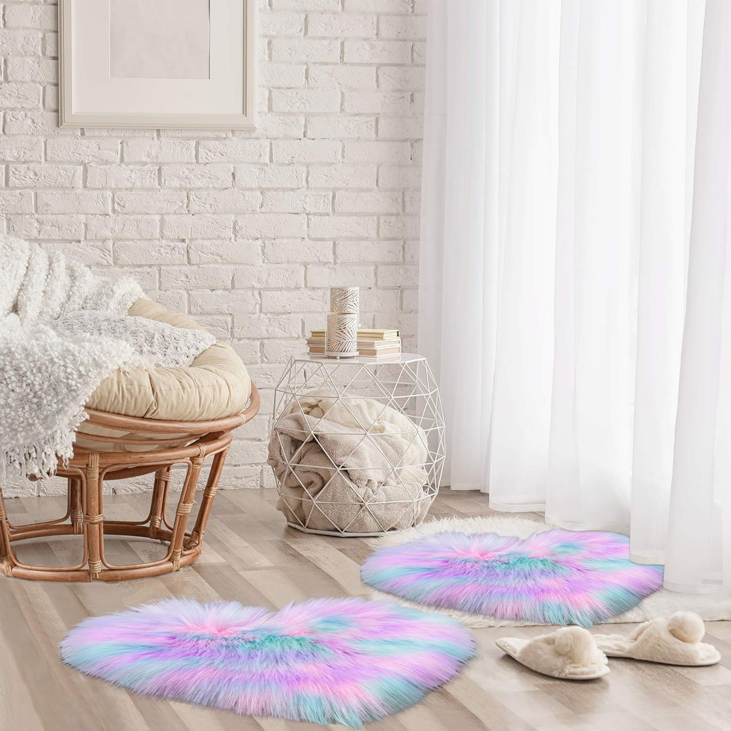 Heart Shaped Rug Faux Room Fluffy Carpe