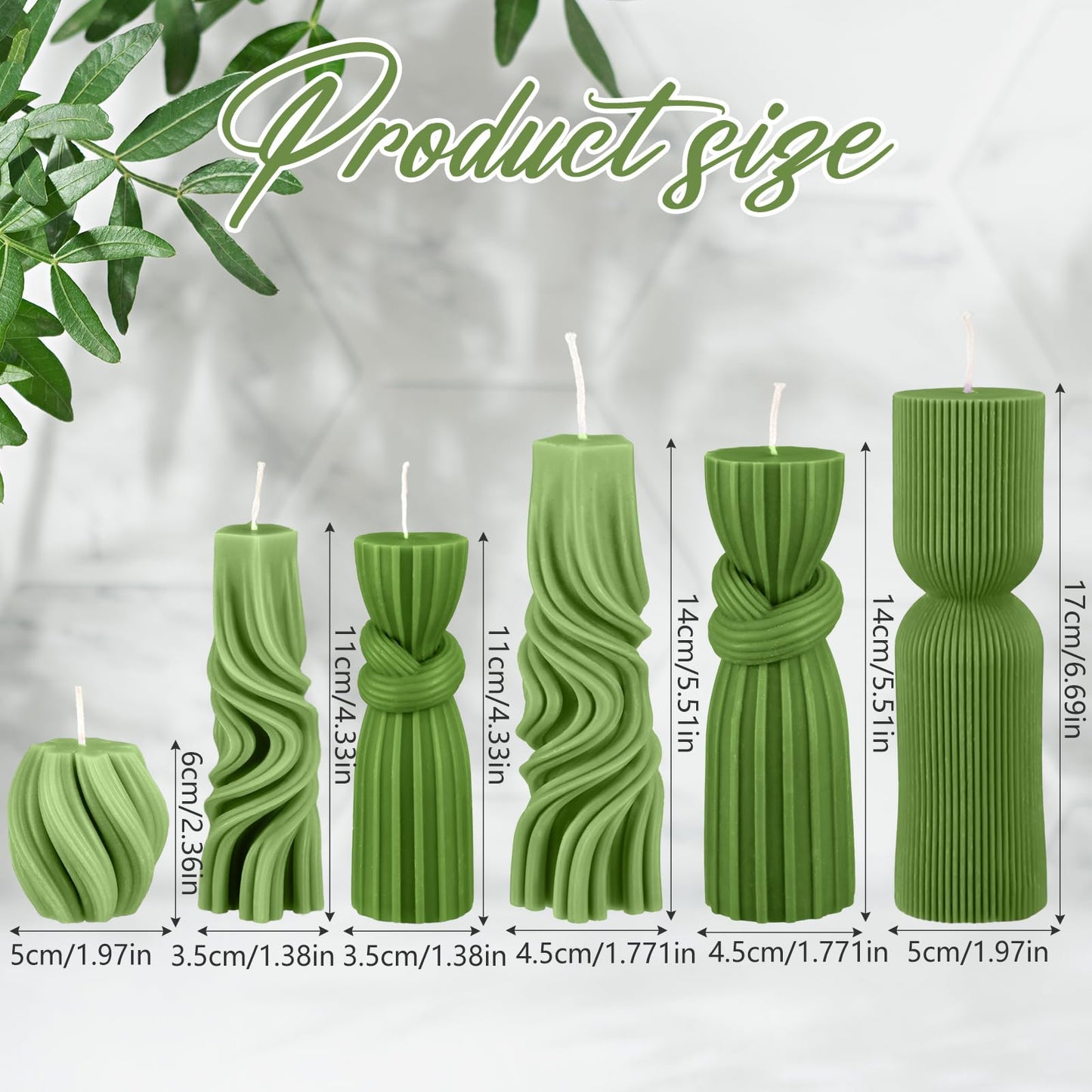 Modern Pillar Candles Ribbed Decorative Candle - Scented Ribbed Decor for Home