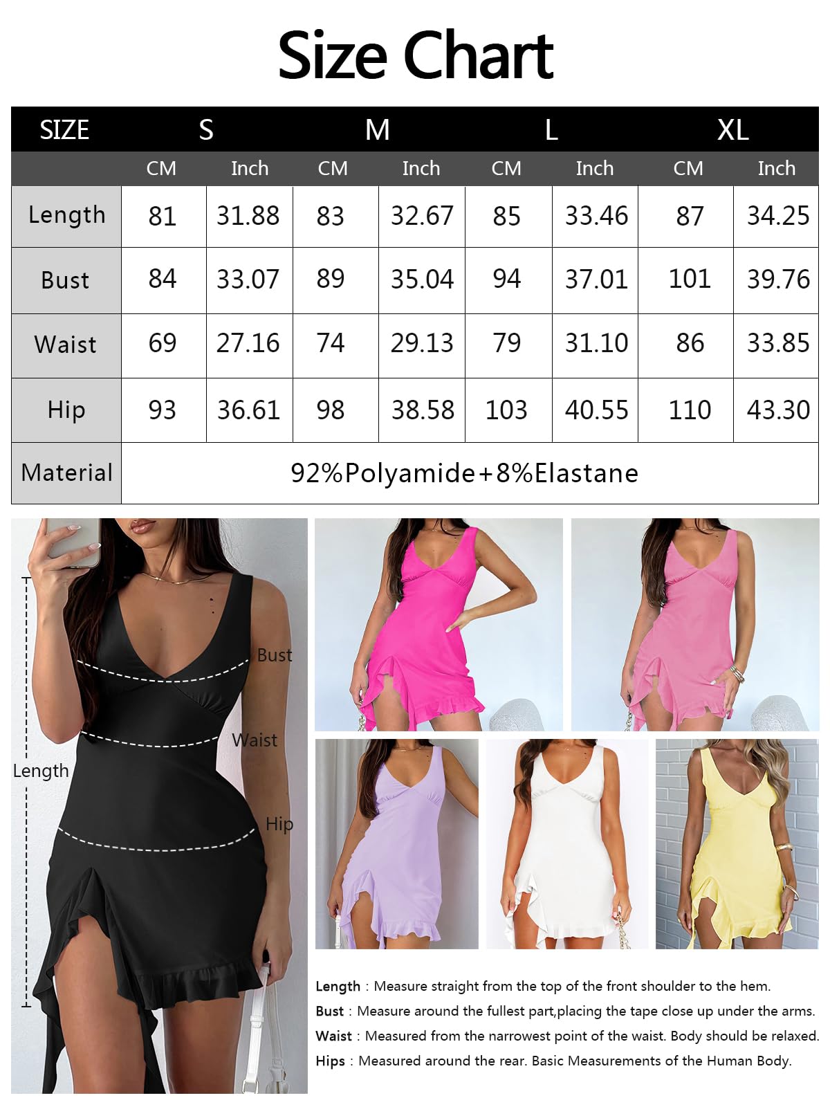 Women Sleeveless Sexy V Neck Bodycon Mini Dress Summer Side Slit Mesh Irregular Ruffle Hem Backless Short Dress