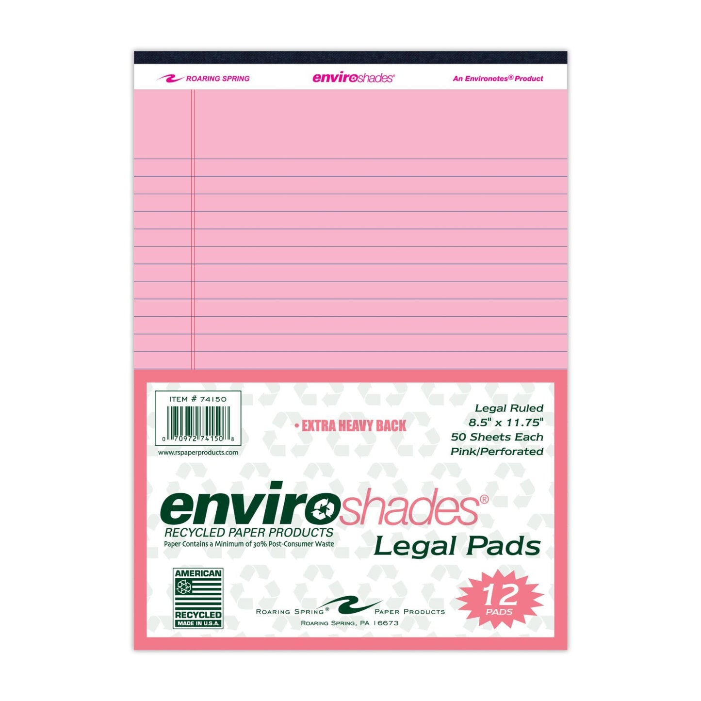 Recycled Legal Pads, 3 Pack, 8.5" x 11.75" 50 Sheets