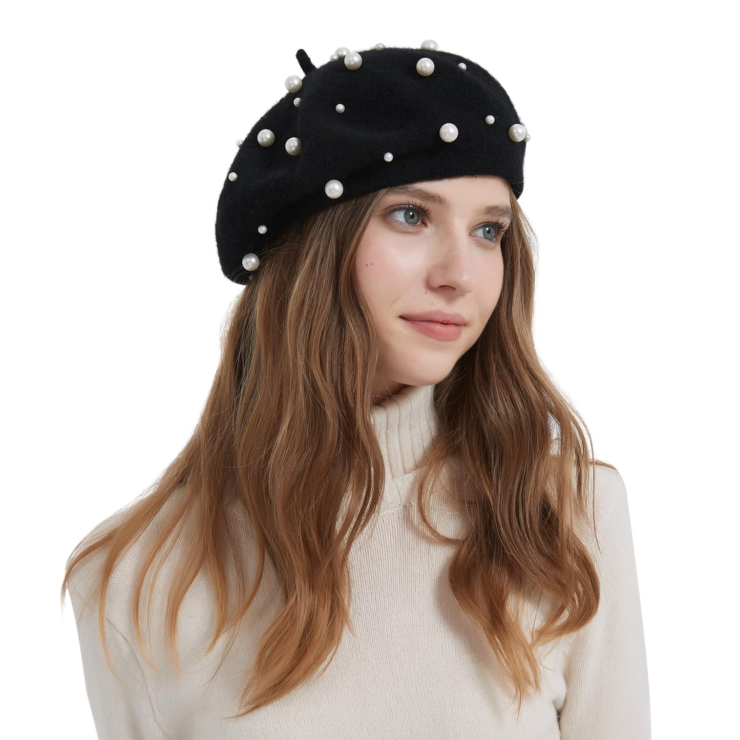 Women Pearl Beret Cap