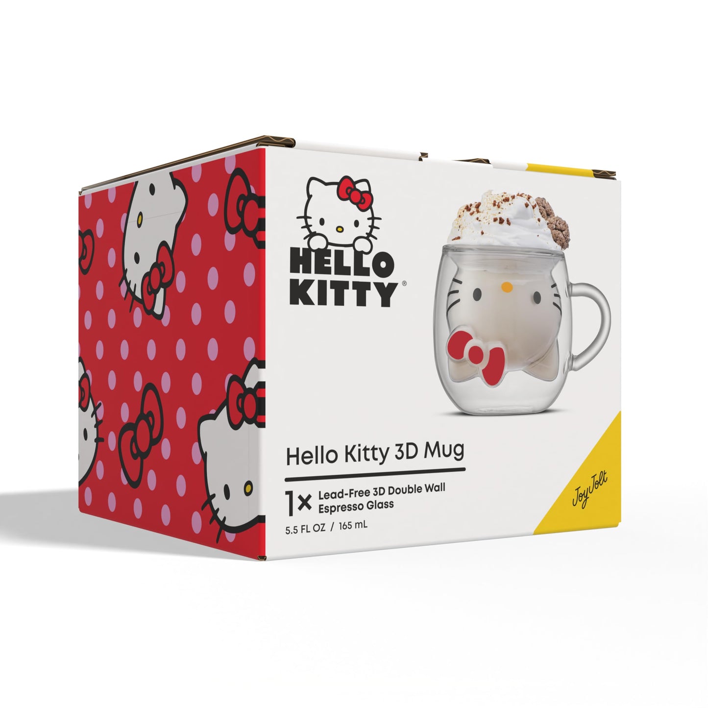 Hello Kitty 3D Espresso Cup, 5.5 oz Double Wall Glass Cup with 3D Design