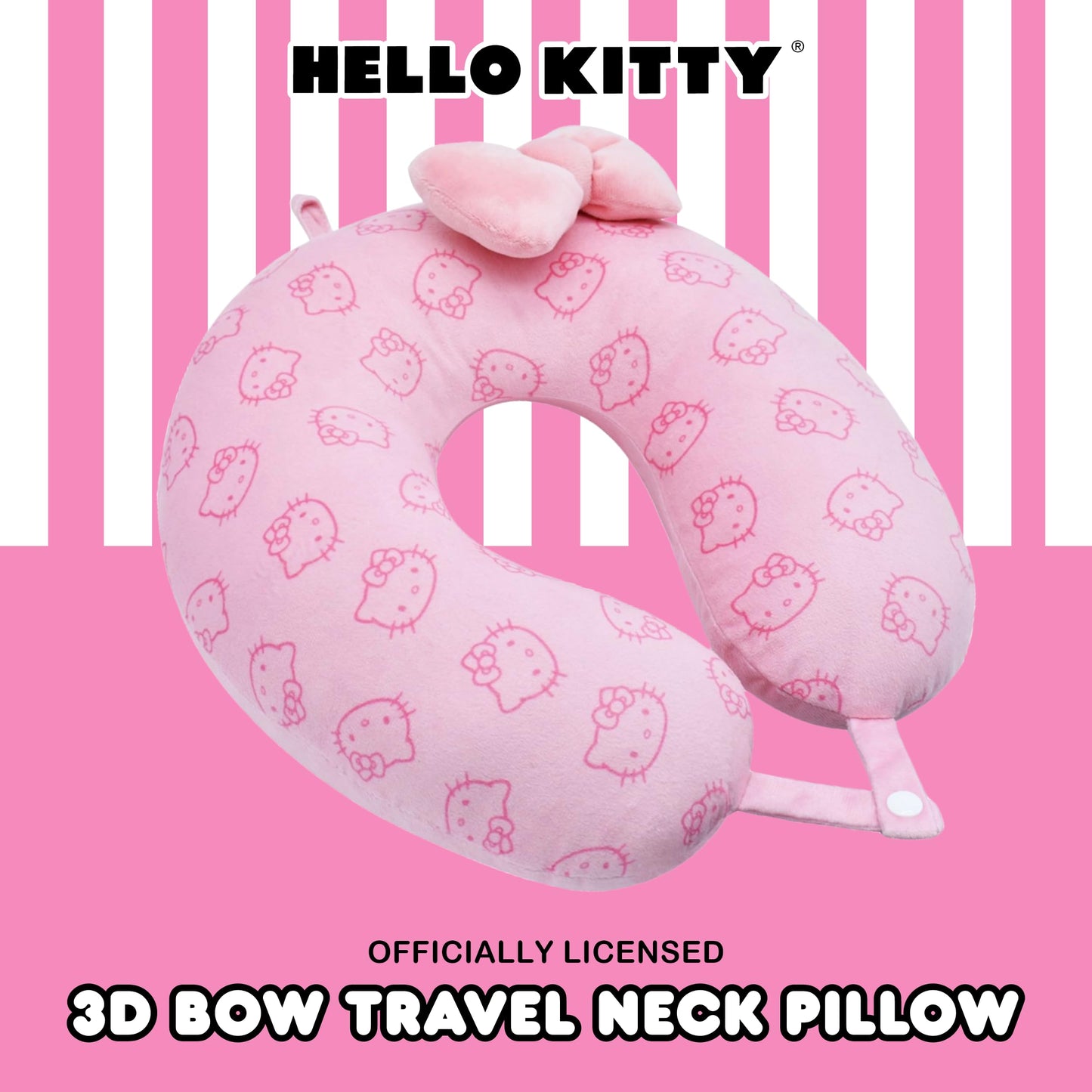 Hello Kitty Neck Pillow Support, Portable Travel Car Pillow for Sleep