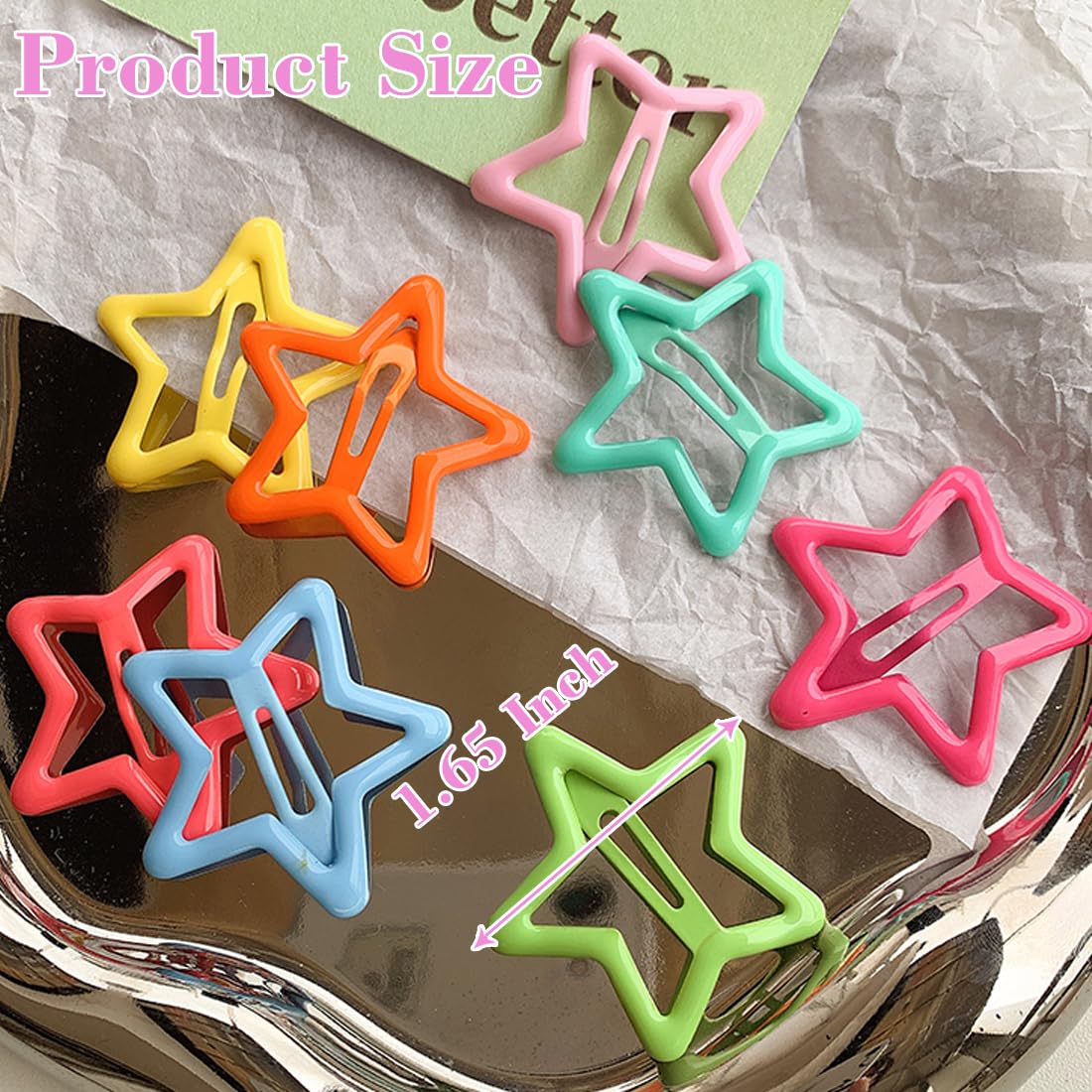 Y2K Style Star Hair Accessories - Non-Slip Metal Snap Clips