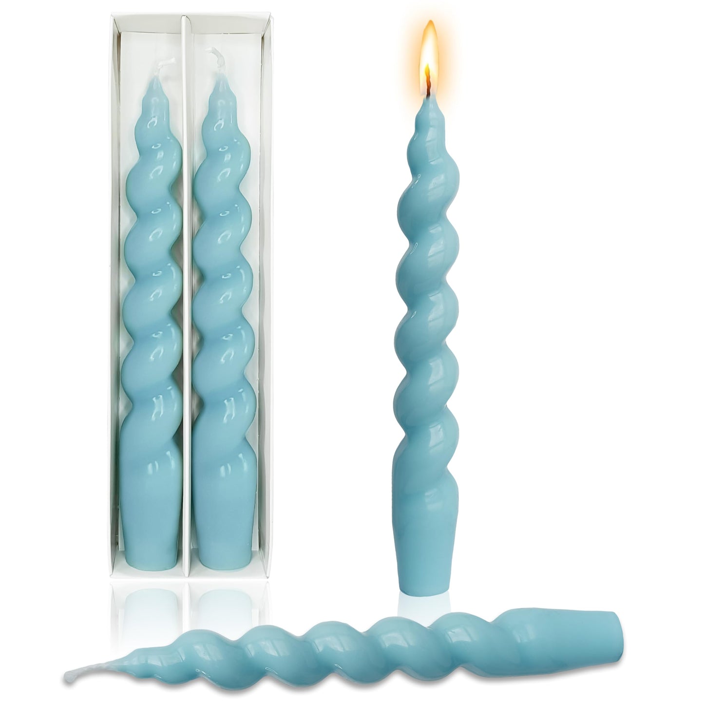 Spiral Taper Candles – Handmade & Unscented (Set of 2) 7.5"