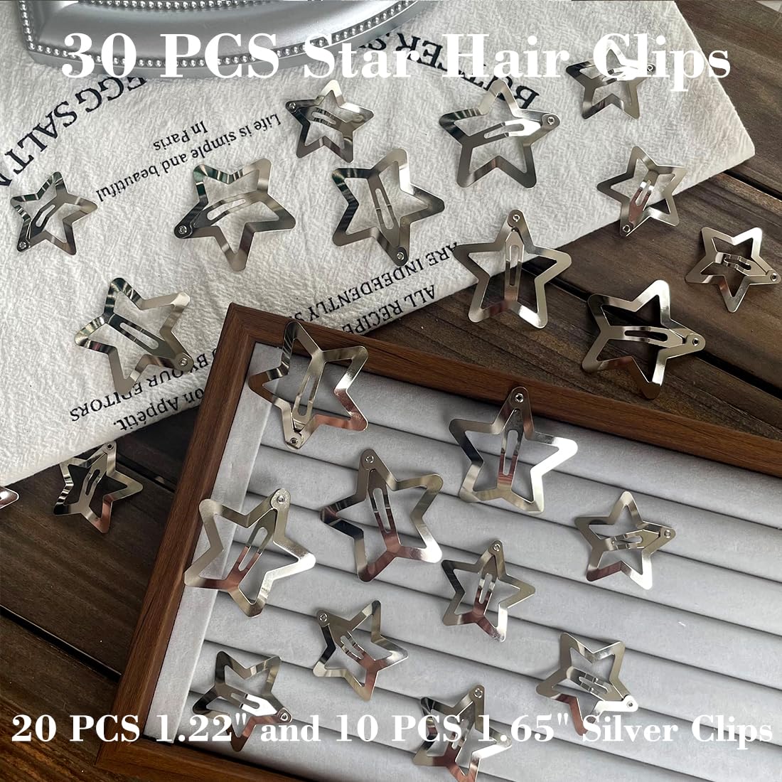 Y2K Style Star Hair Accessories - Non-Slip Metal Snap Clips