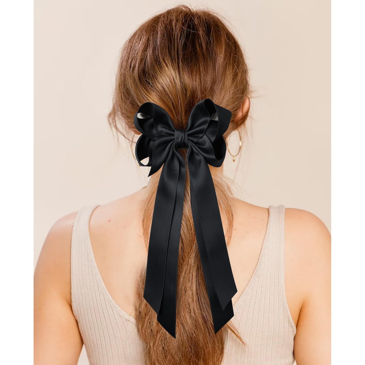 Silky Satin 2PCS Hair Bows Hair Clip - Holder Accessories Slides Metal Clips Hair Bow