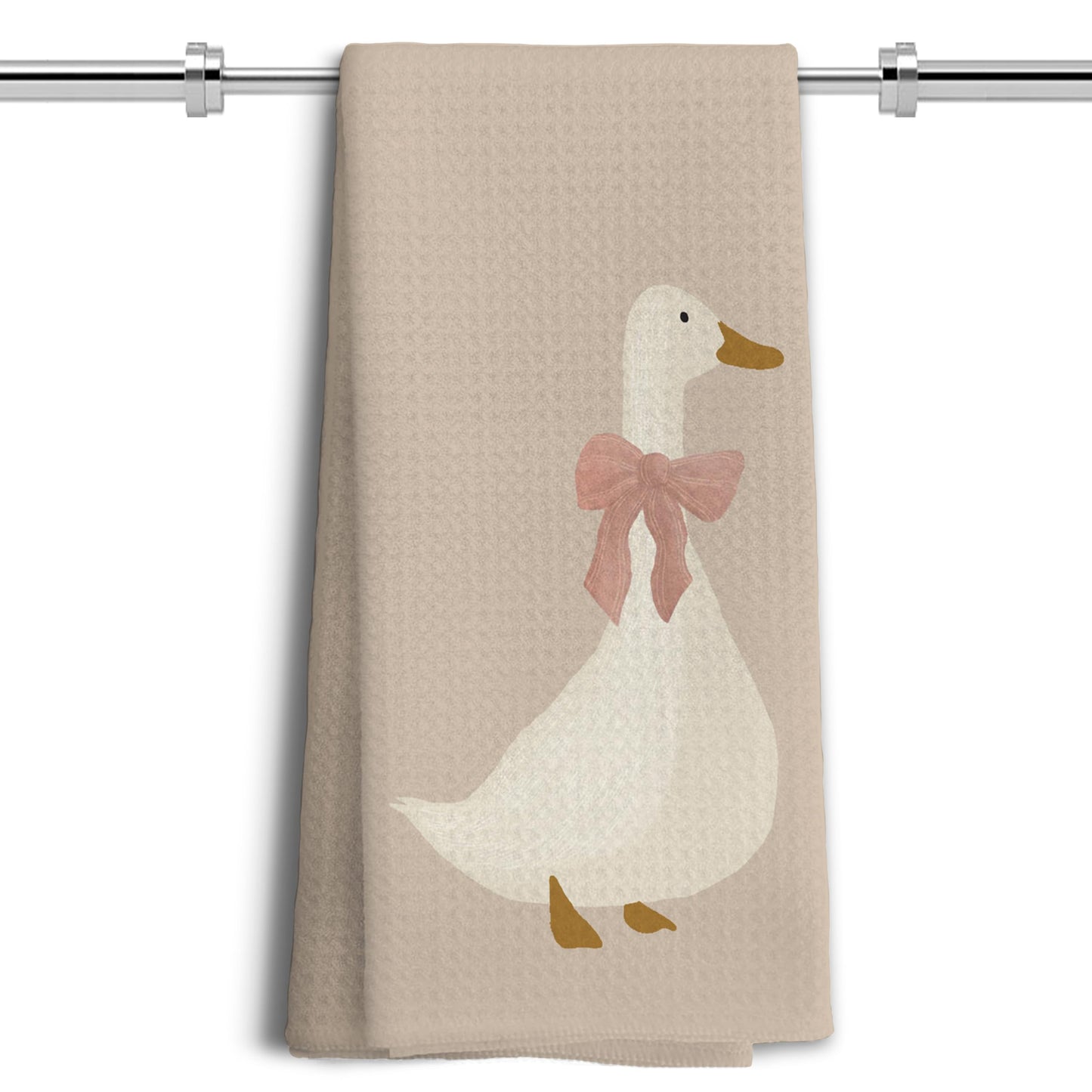 Pink Coquette Bow Goose Decorative Hand Towels 16x24 Inches