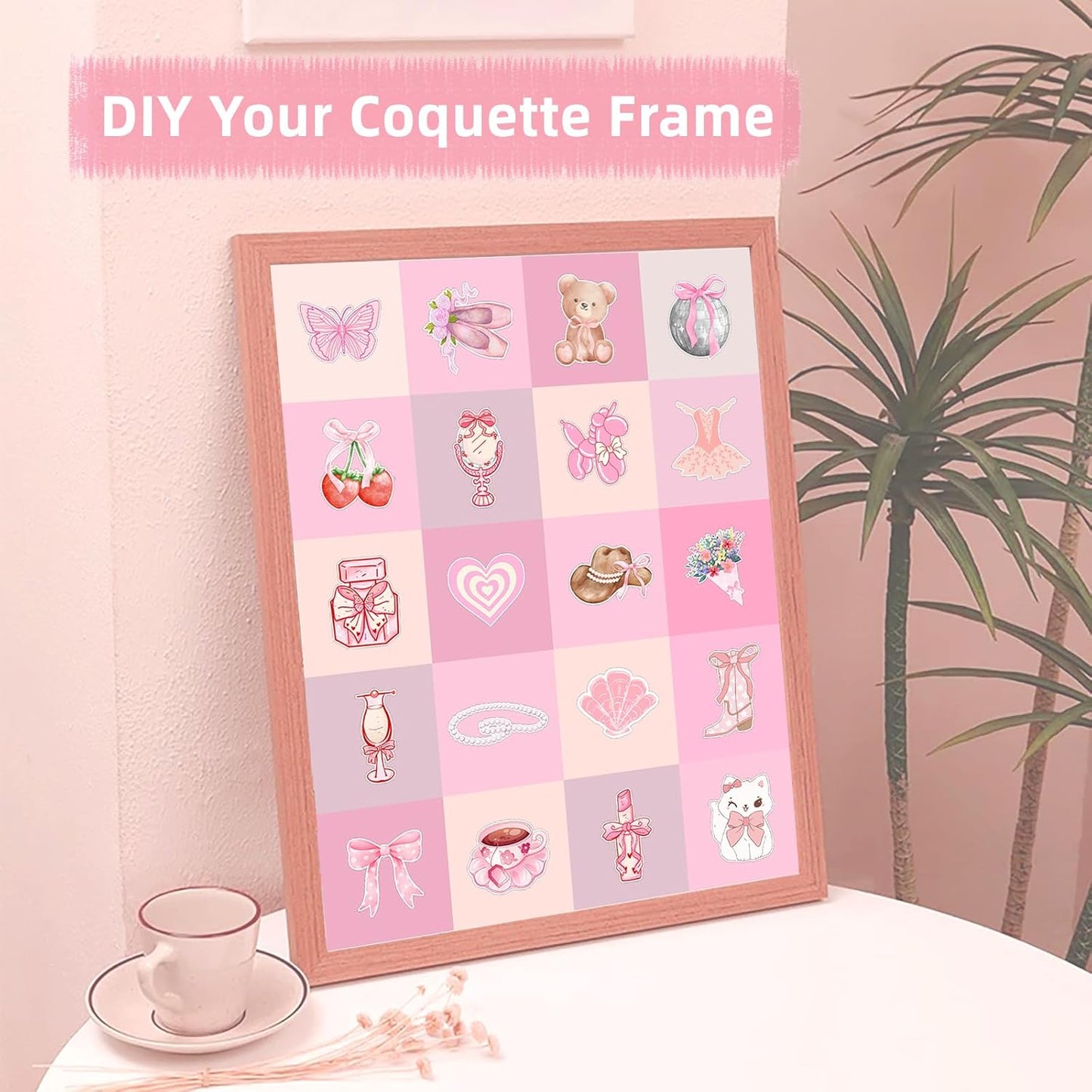 Coquette Stickers, 100 Styles Pink Asthetic Coquette Stickers