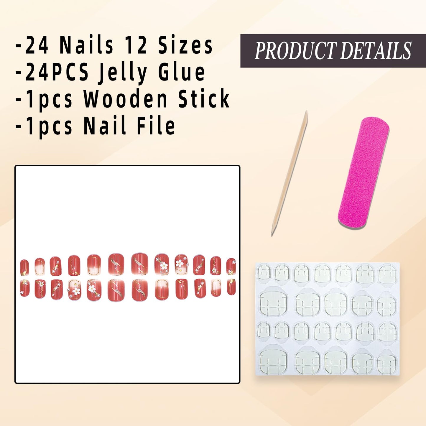 Press on Nails Manicure 24Pcs