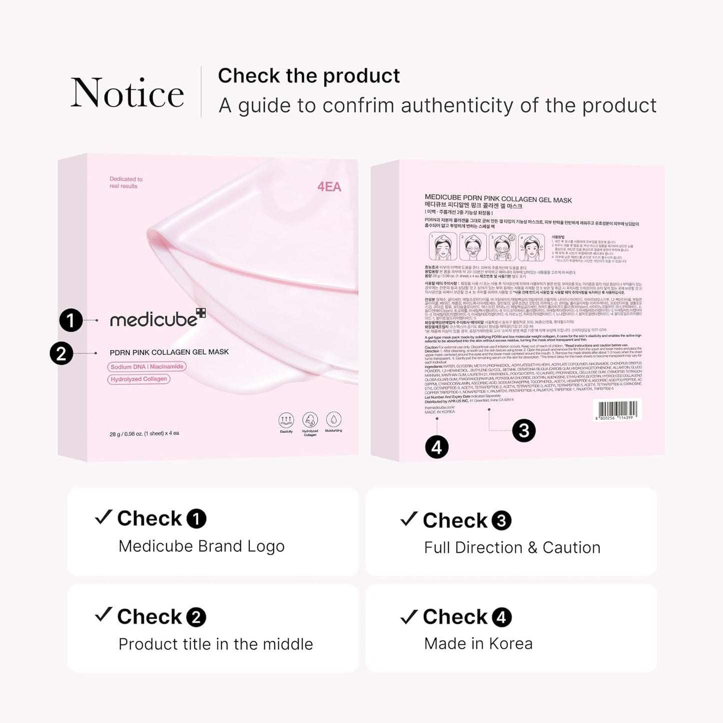 medicube Salmon DNA PDRN pink collagen jelly gel mask | overnight face mask for glass glow skin- elasticity, hydrating, firming and moisturizing | korean skincare, 28g, 4ea