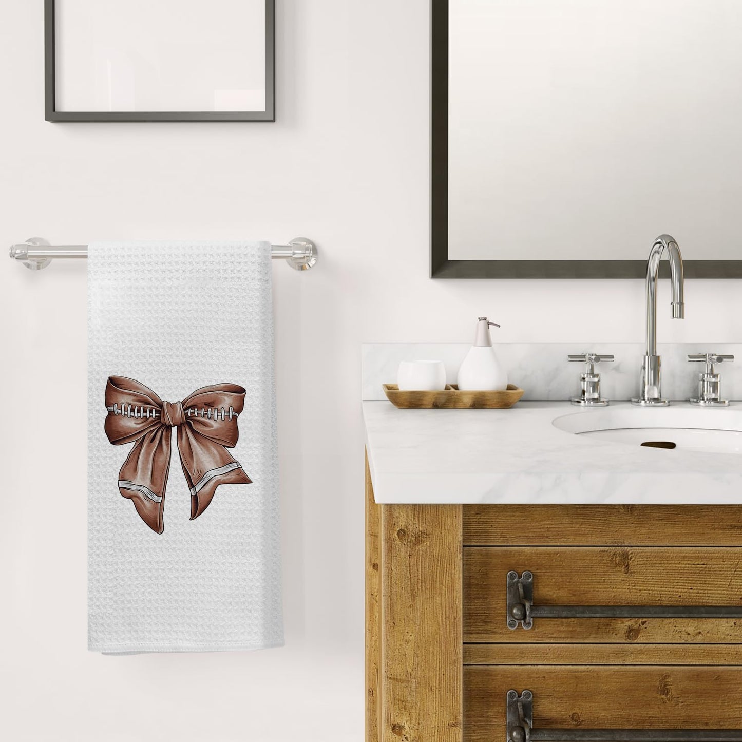 Coquette Bow Kitchen Towels Hand Towels for Bathroom, 16x24 Inch