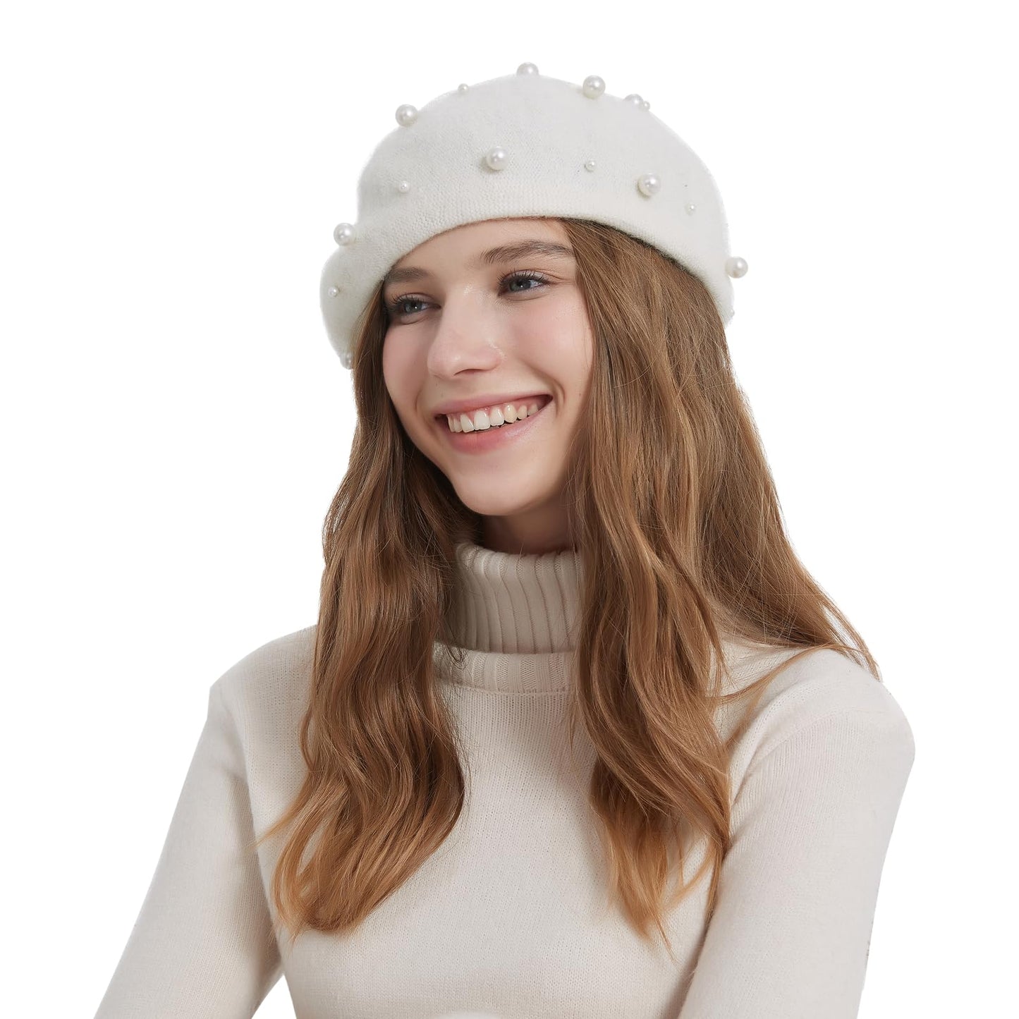 Women Pearl Beret Cap